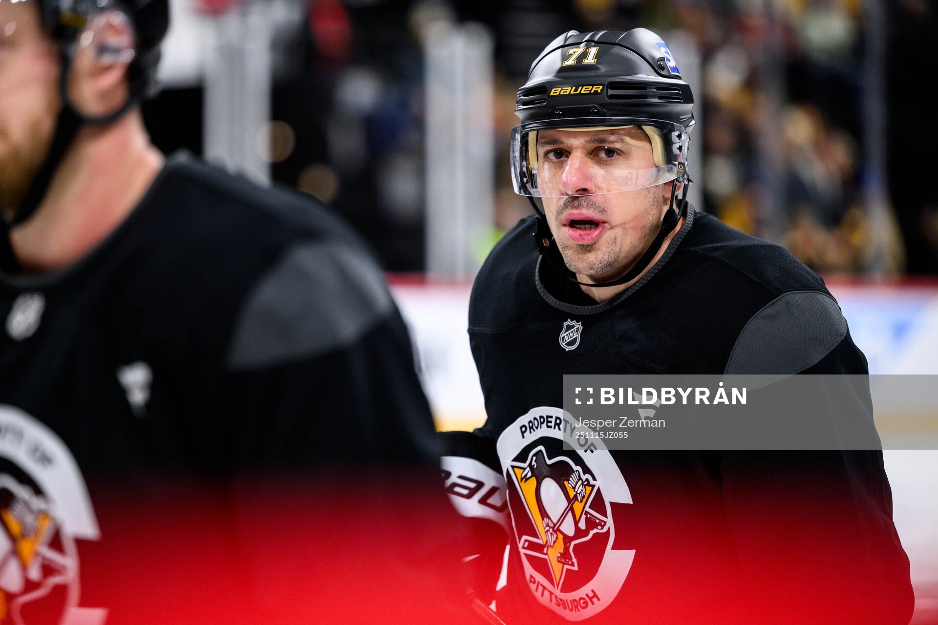 Evgeni Malkin at a practice session with Pittsburgh Penguins