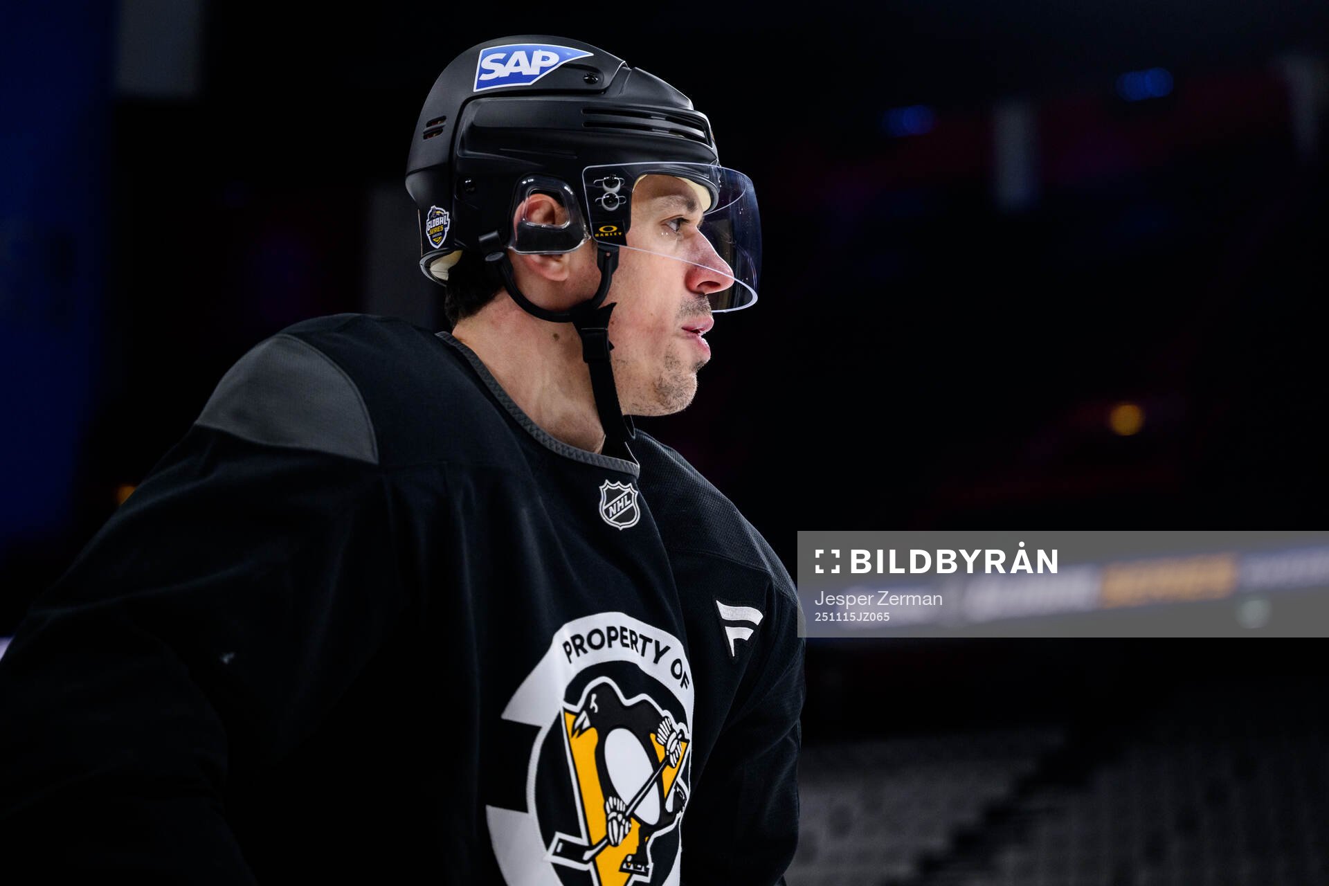Evgeni Malkin at a practice session with Pittsburgh Penguins