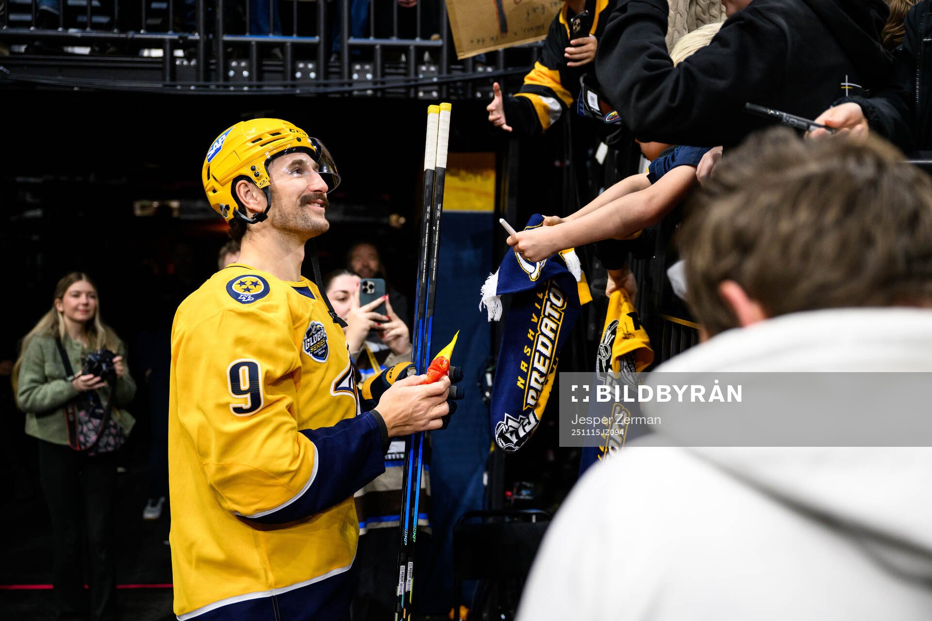 Filip Forsberg at a practice session with Nashville