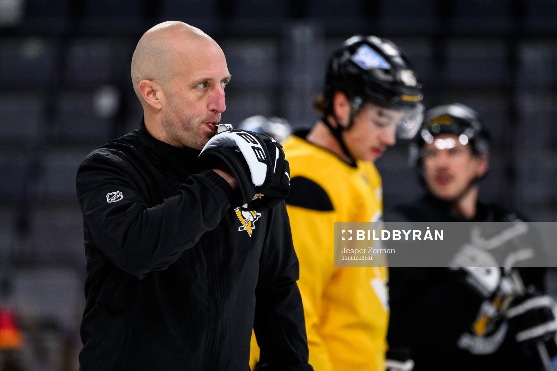 Head coach Dan Muse at a practice session with Pittsburgh