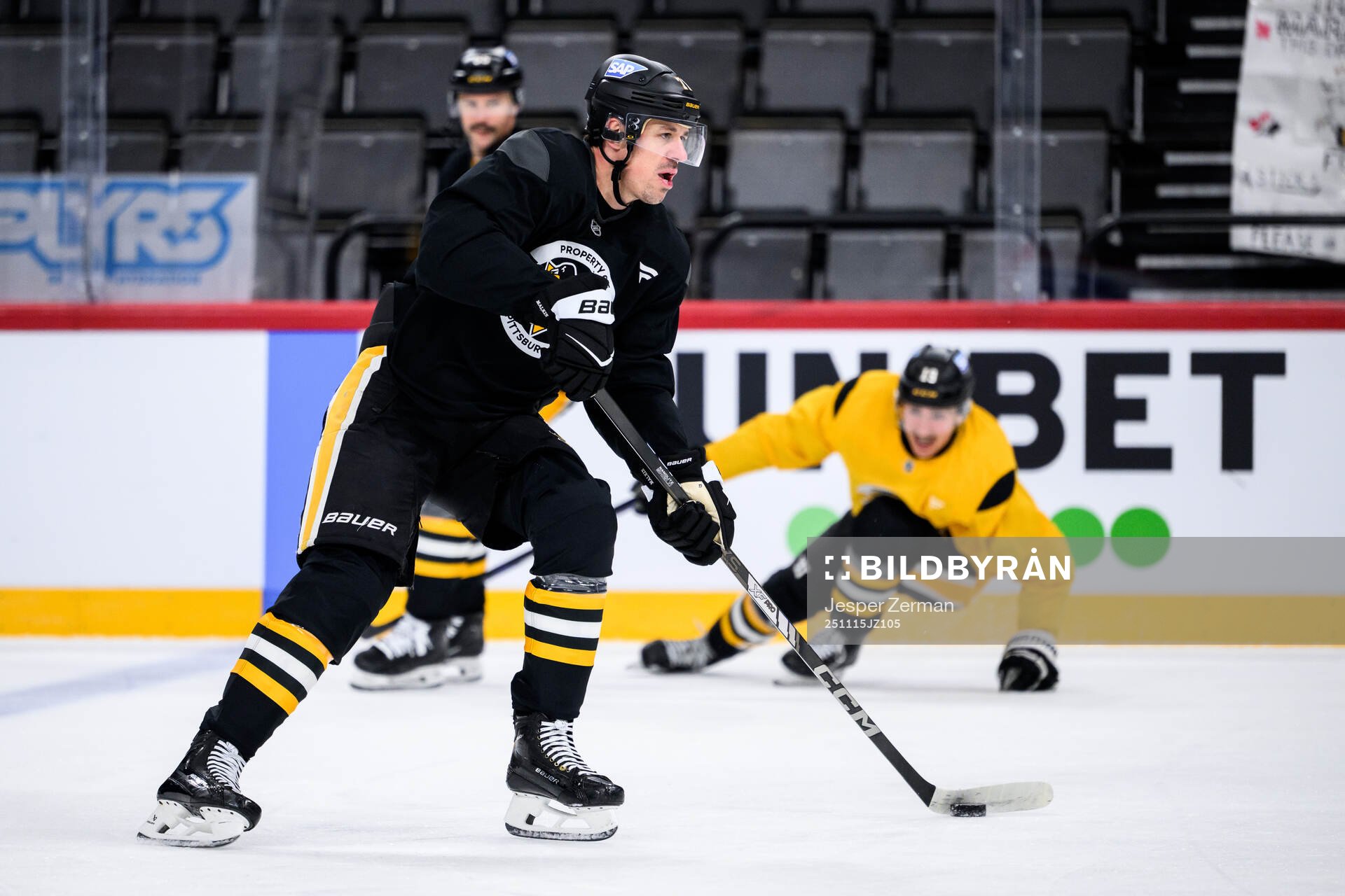 Evgeni Malkin at a practice session with Pittsburgh Penguins