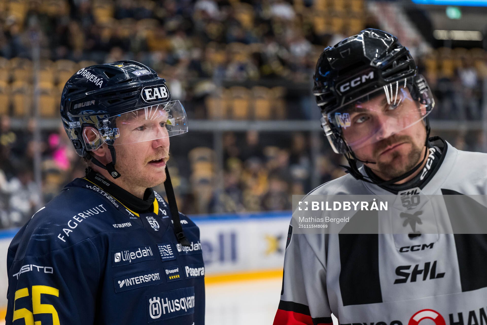 HV71s Andreas Borgman och Domare David Laksola