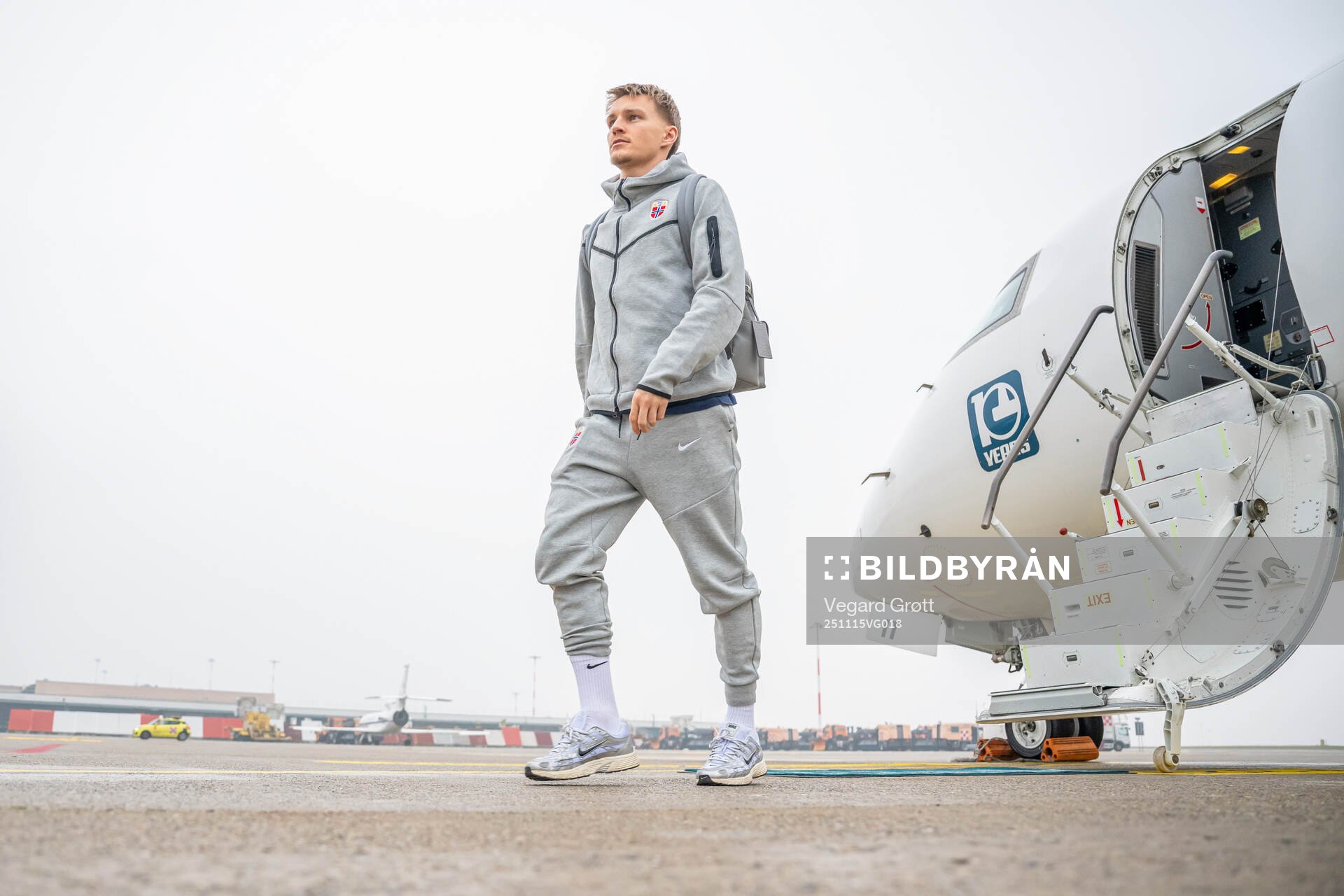 Martin Ødegaard arrives at Milano Malpensa Airport
