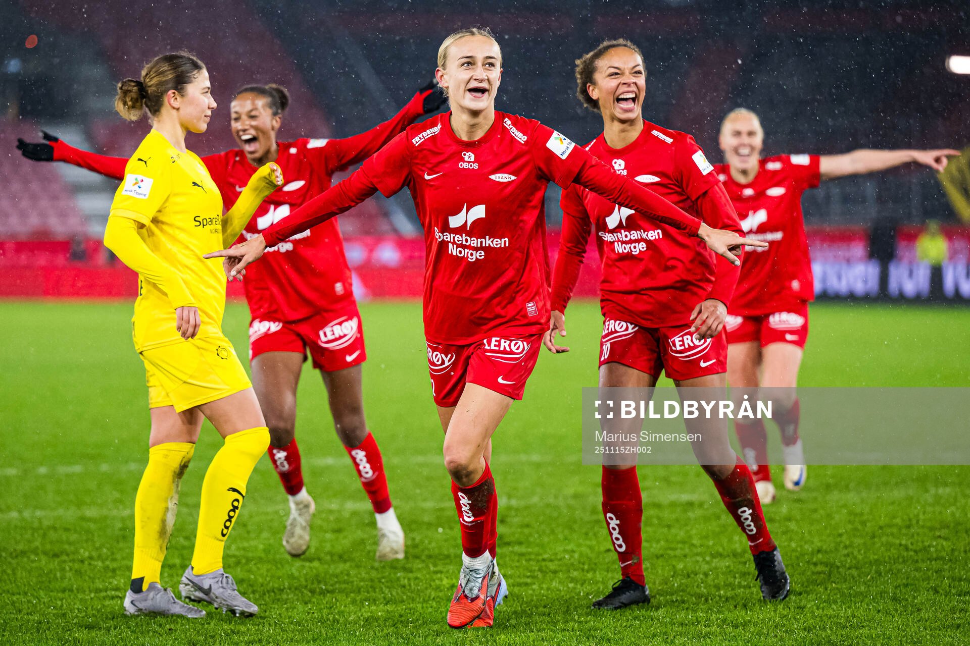 Lauren Alison Davidson of Brann celebrates