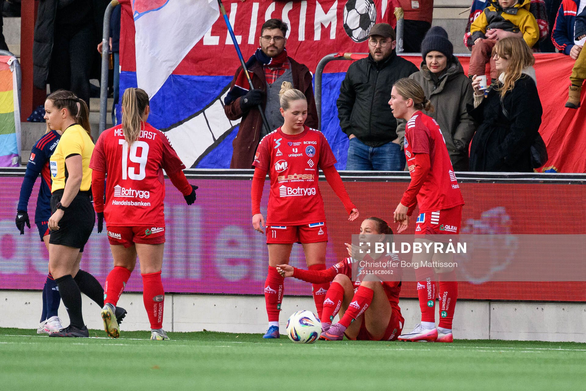 Linköpings Sara Eriksson reagerar