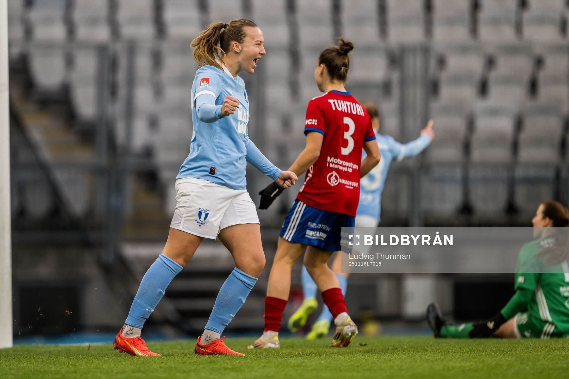 Malmö FFs Sara Kanutte Sørensen Fornes jublar