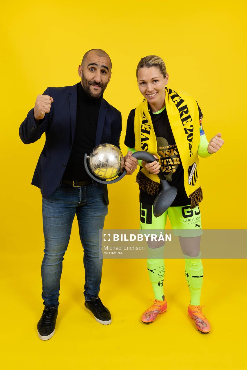Häckens tränare Mak Lind och målvakt Jennifer Falk