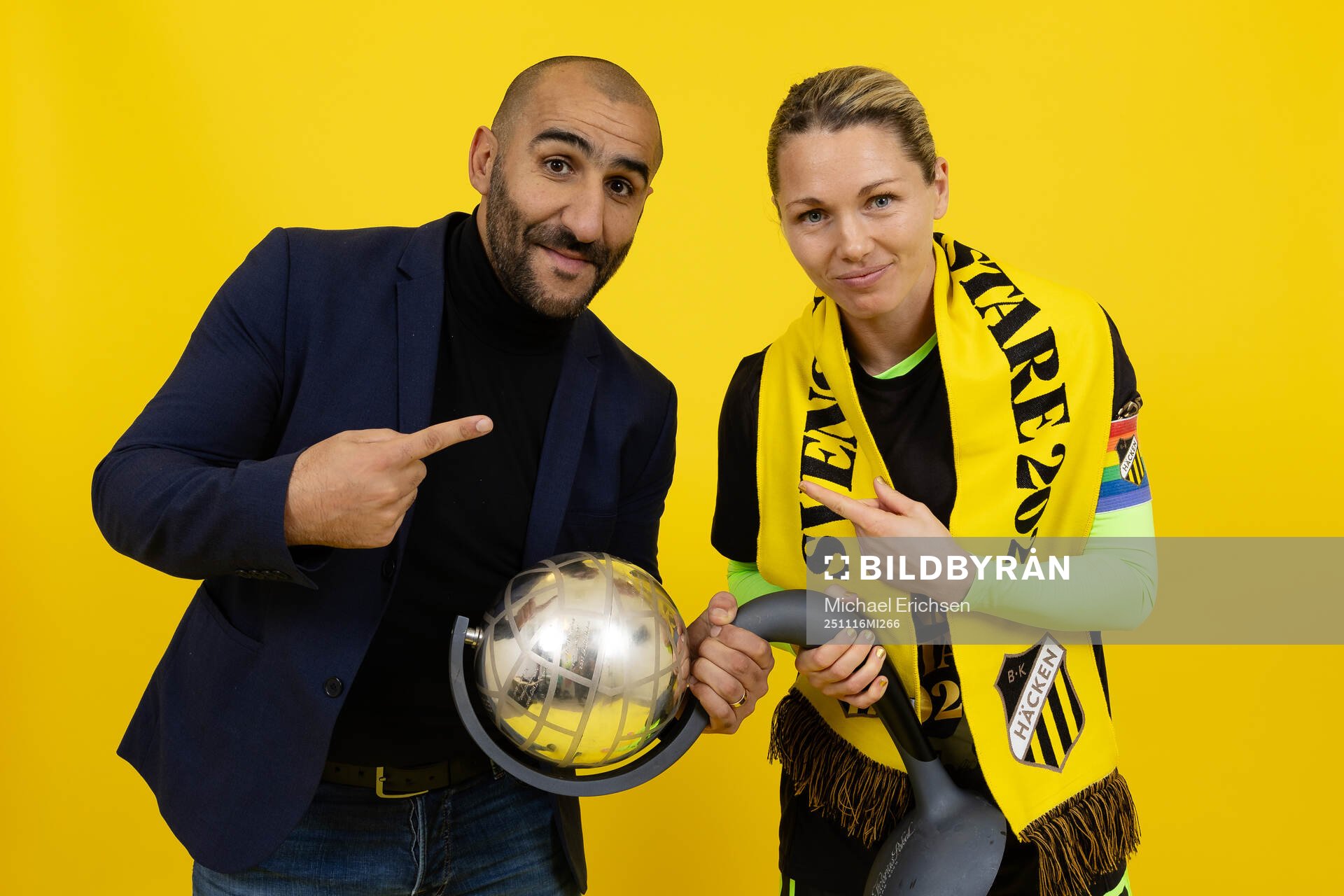 Häckens tränare Mak Lind och målvakt Jennifer Falk
