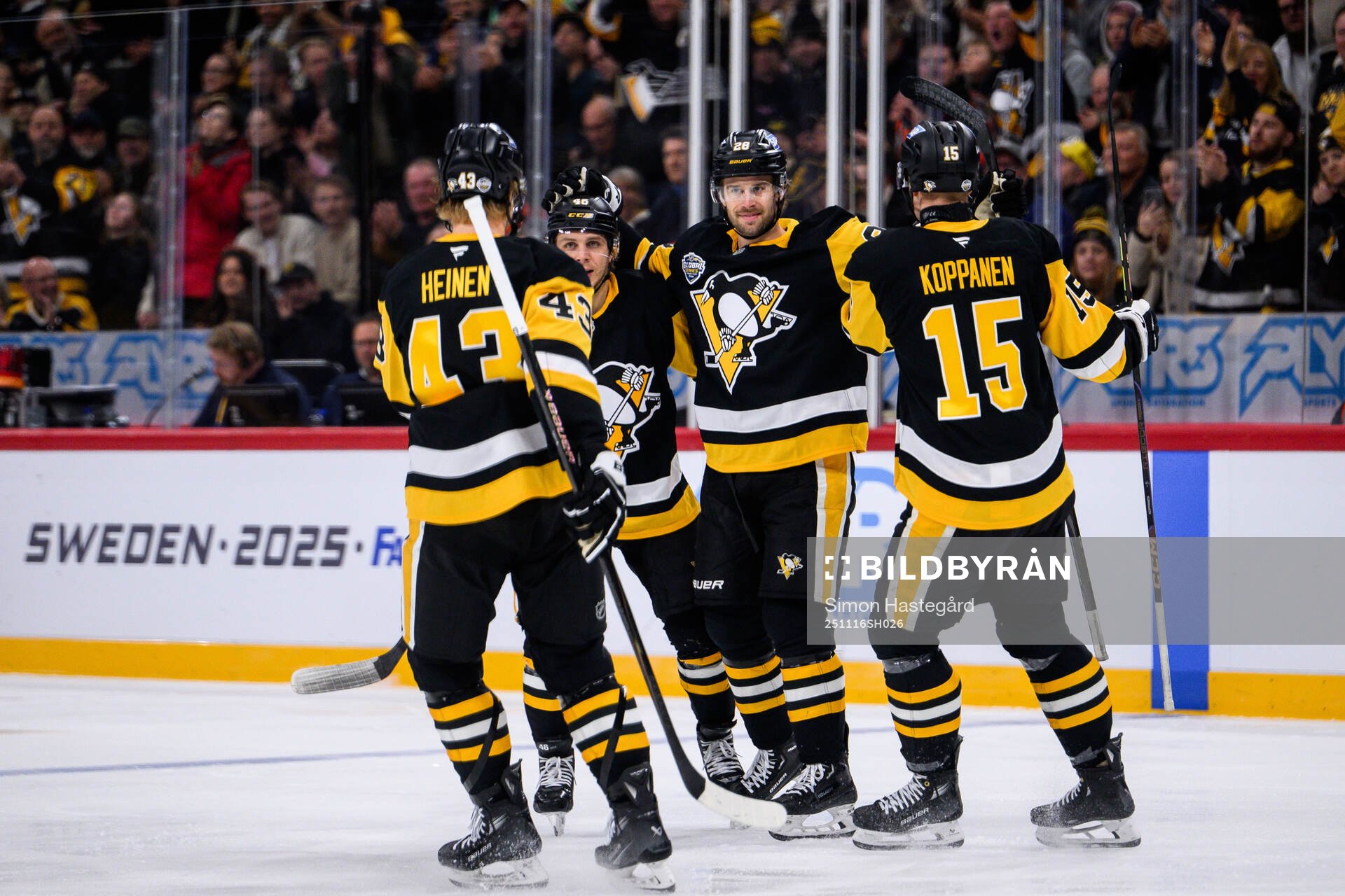 Parker Wotherspoon of Pittsburgh Penguins celebrates the