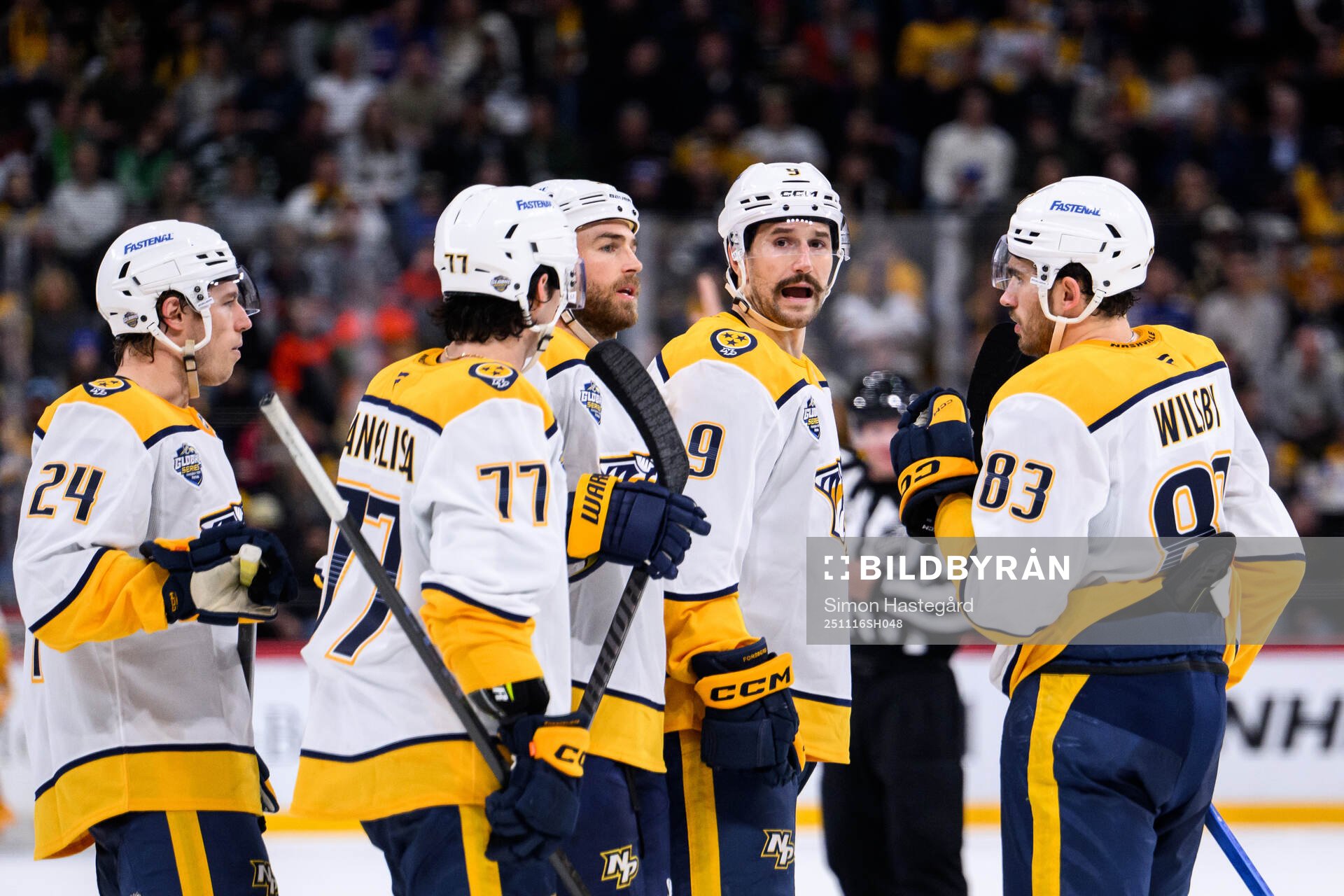 Filip Forsberg and Adam Wilsby of Nashville Predators