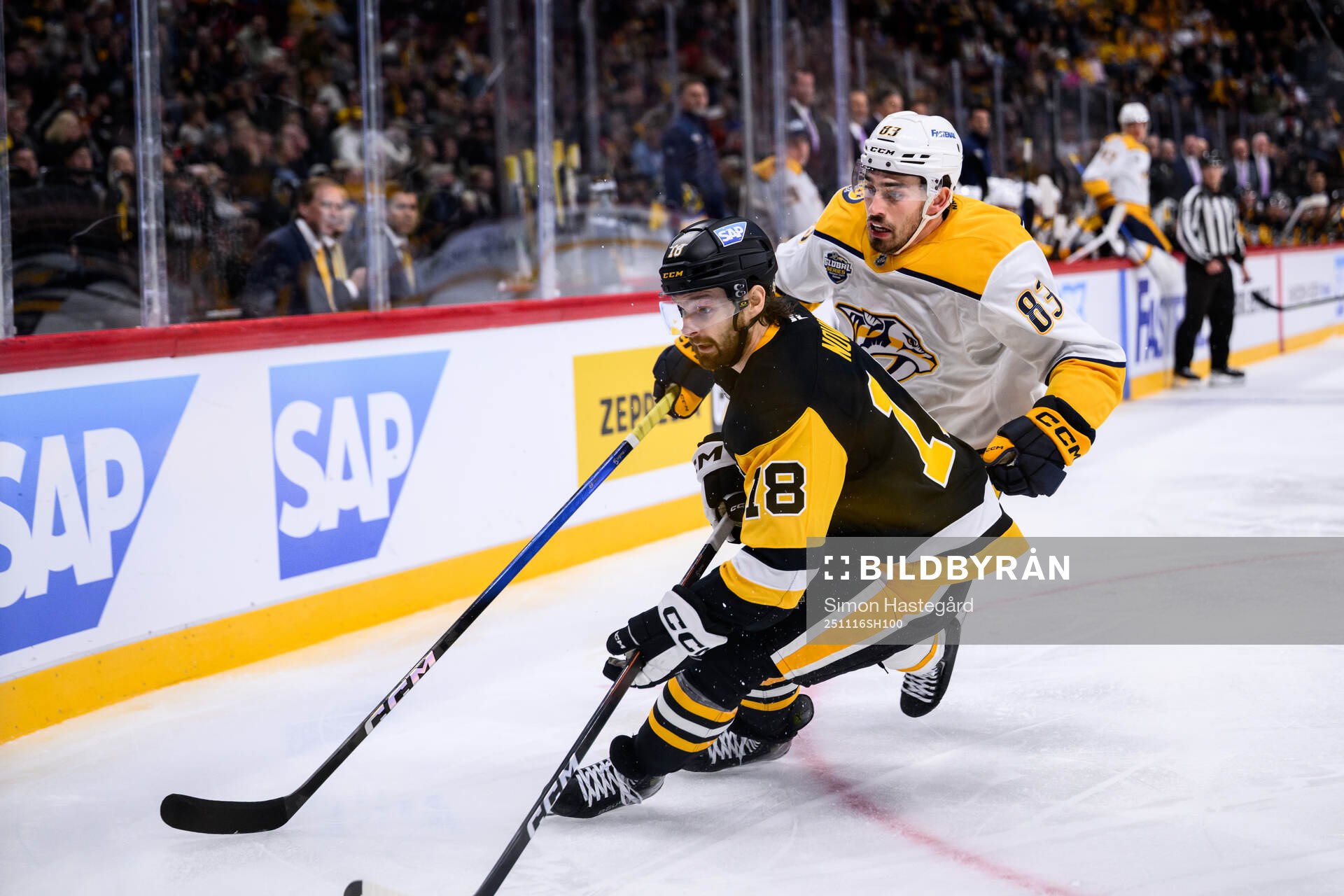 Tommy Novak of Pittsburgh Penguins and Adam Wilsby of