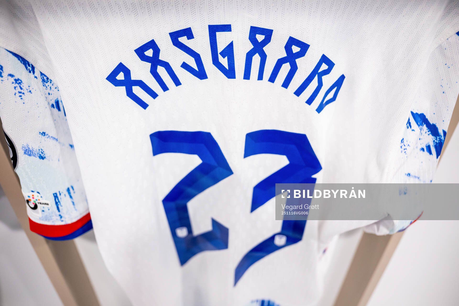 The kit of Thelo Aasgaard of Norway in the dressing room