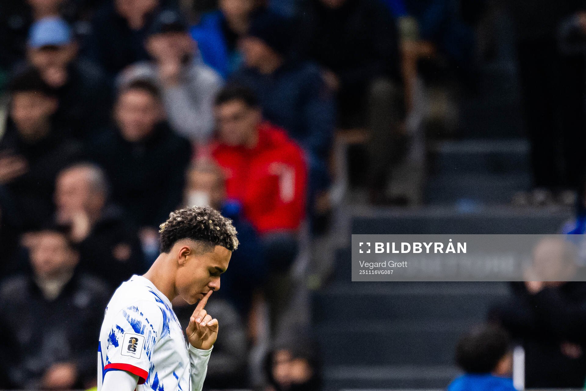 Antonio Nusa of Norway celebrates