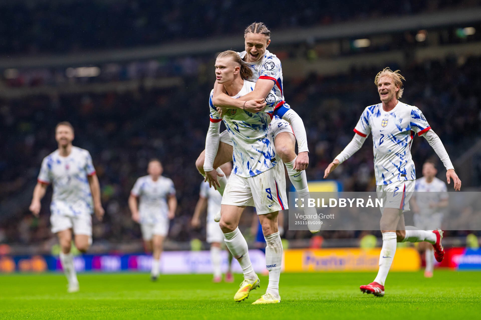 Erling Braut Haaland and Thelo Aasgaard of Norway celebrate