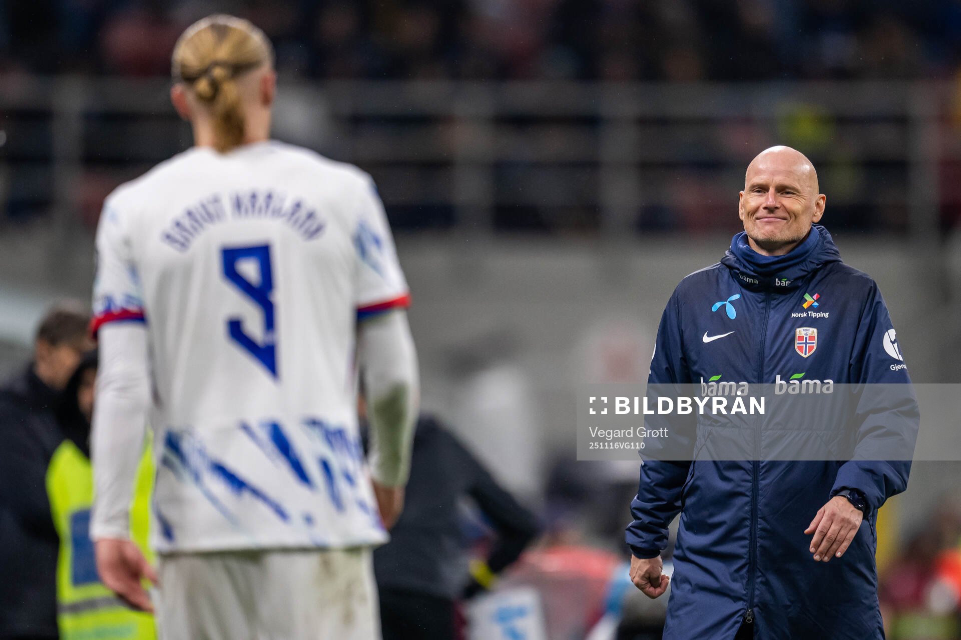 Erling Braut Haaland and Head coach Ståle Solbakken of