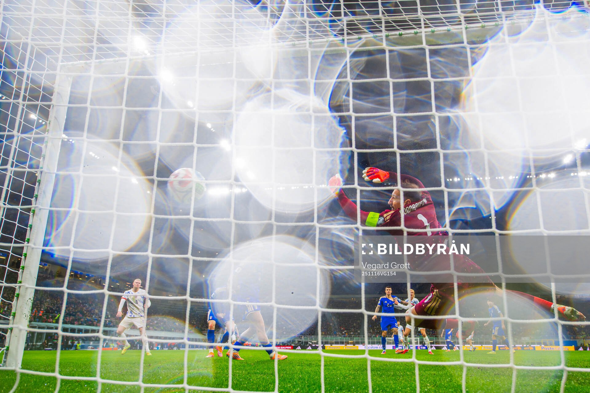 Erling Braut Haaland of Norway scores the 1-2 goal behind