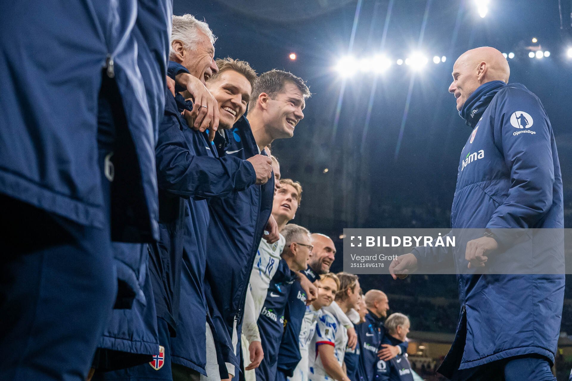 Martin Ødegaard, Alexander Sørloth and head coach Ståle