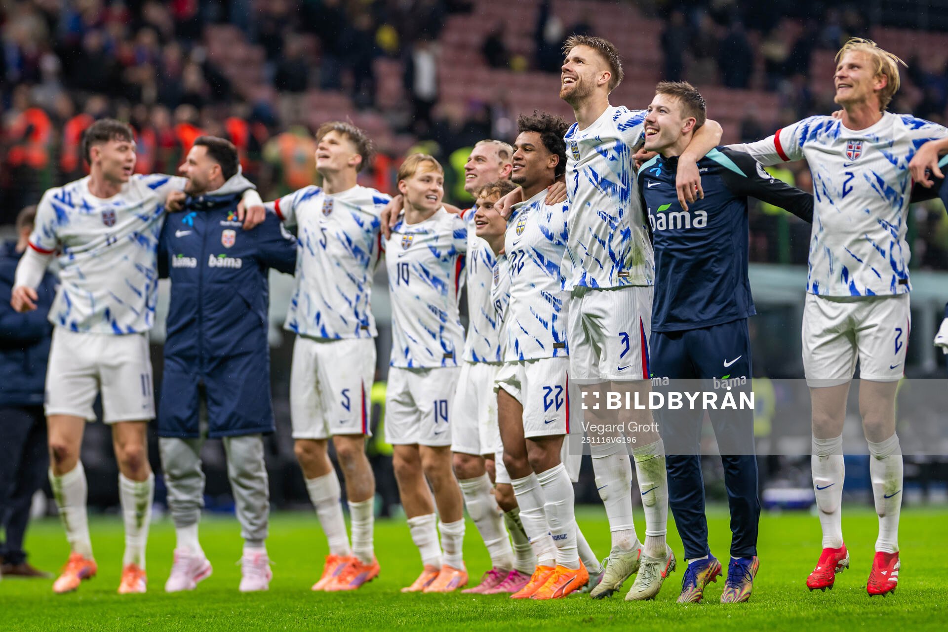 Oscar Bobb, Kristoffer Ajer, Fredrik André Bjørkan and