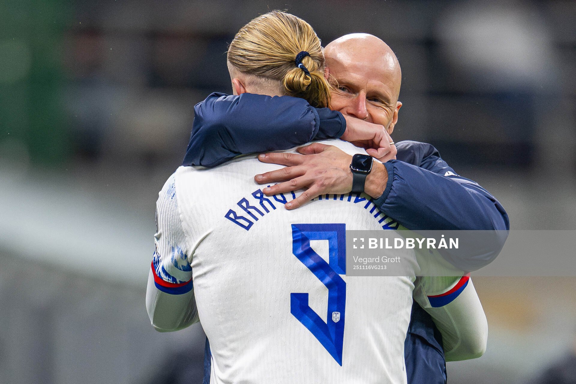 Erling Braut Haaland and Ståle Solbakken, head coach of