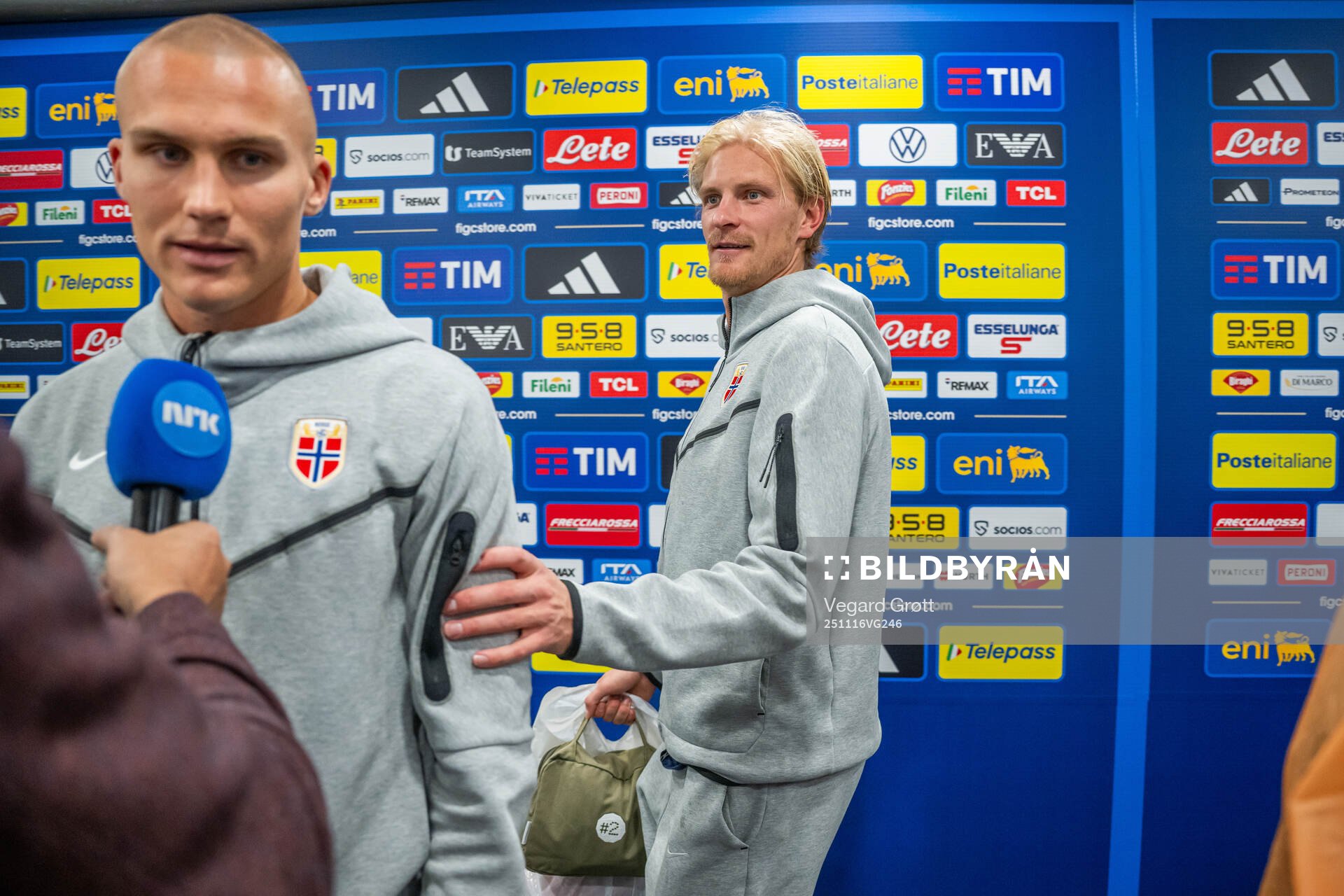 Morten Thorsby and Leo Østigård of Norway