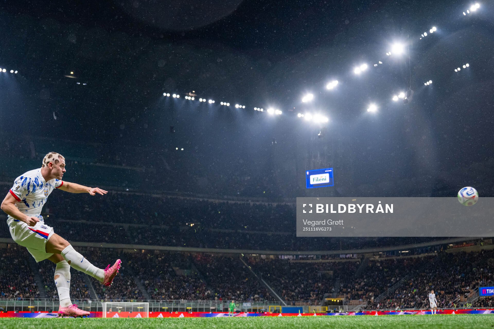 Julian Ryerson of Norway takes a corner kick