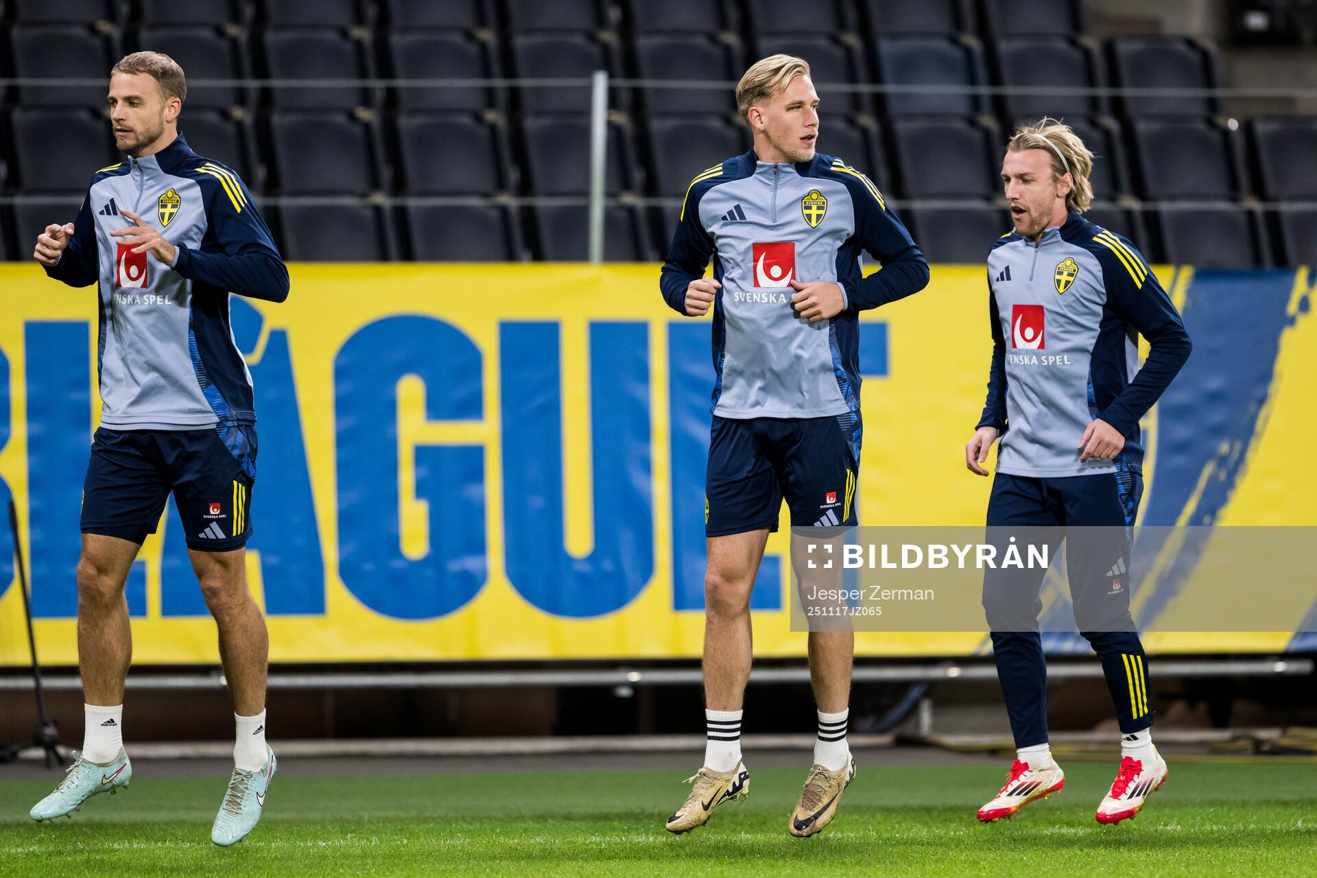 Gustav Lundgren, Herman Johansson and Emil Forsberg of the