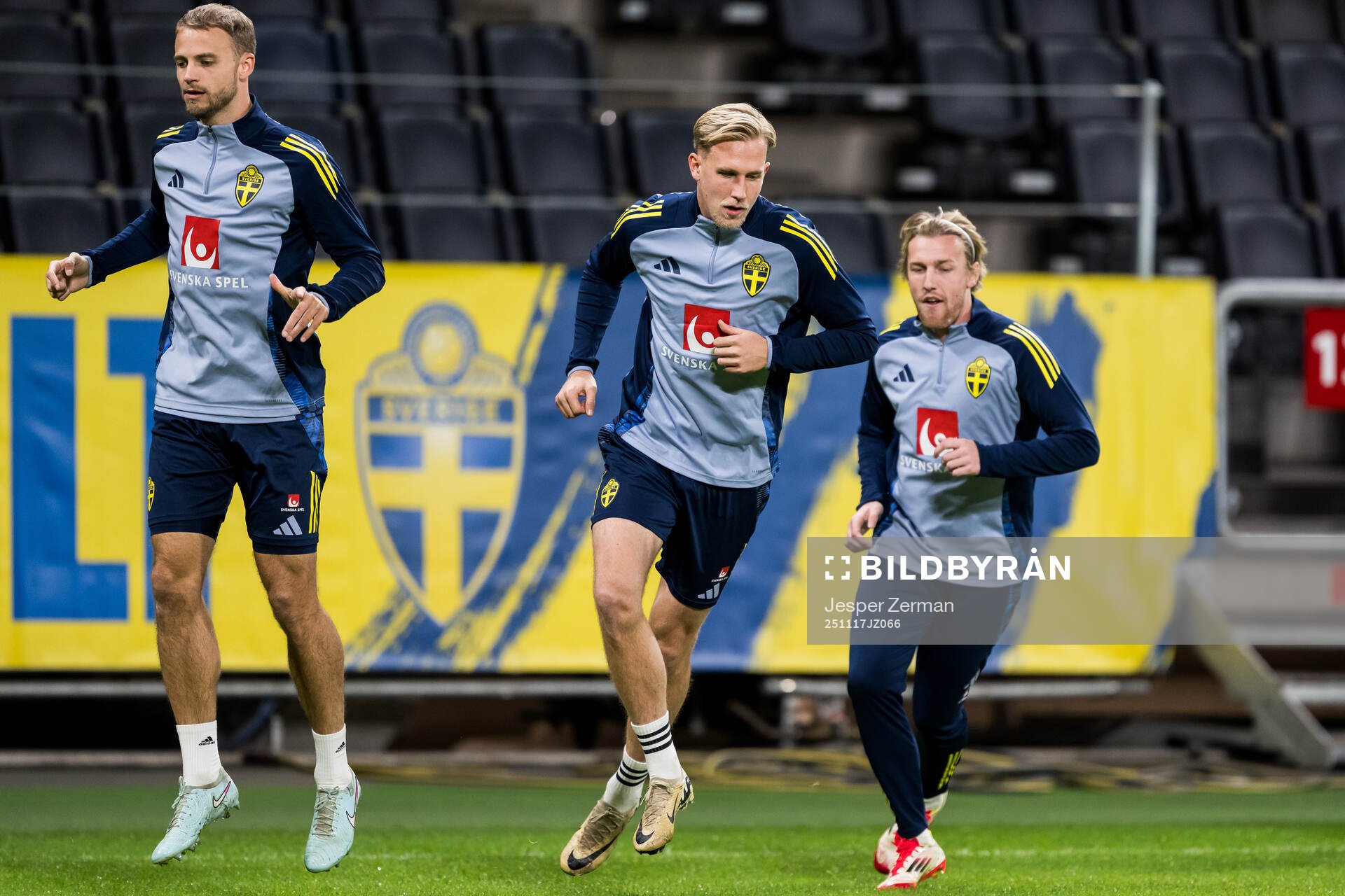 Gustav Lundgren, Herman Johansson and Emil Forsberg of the