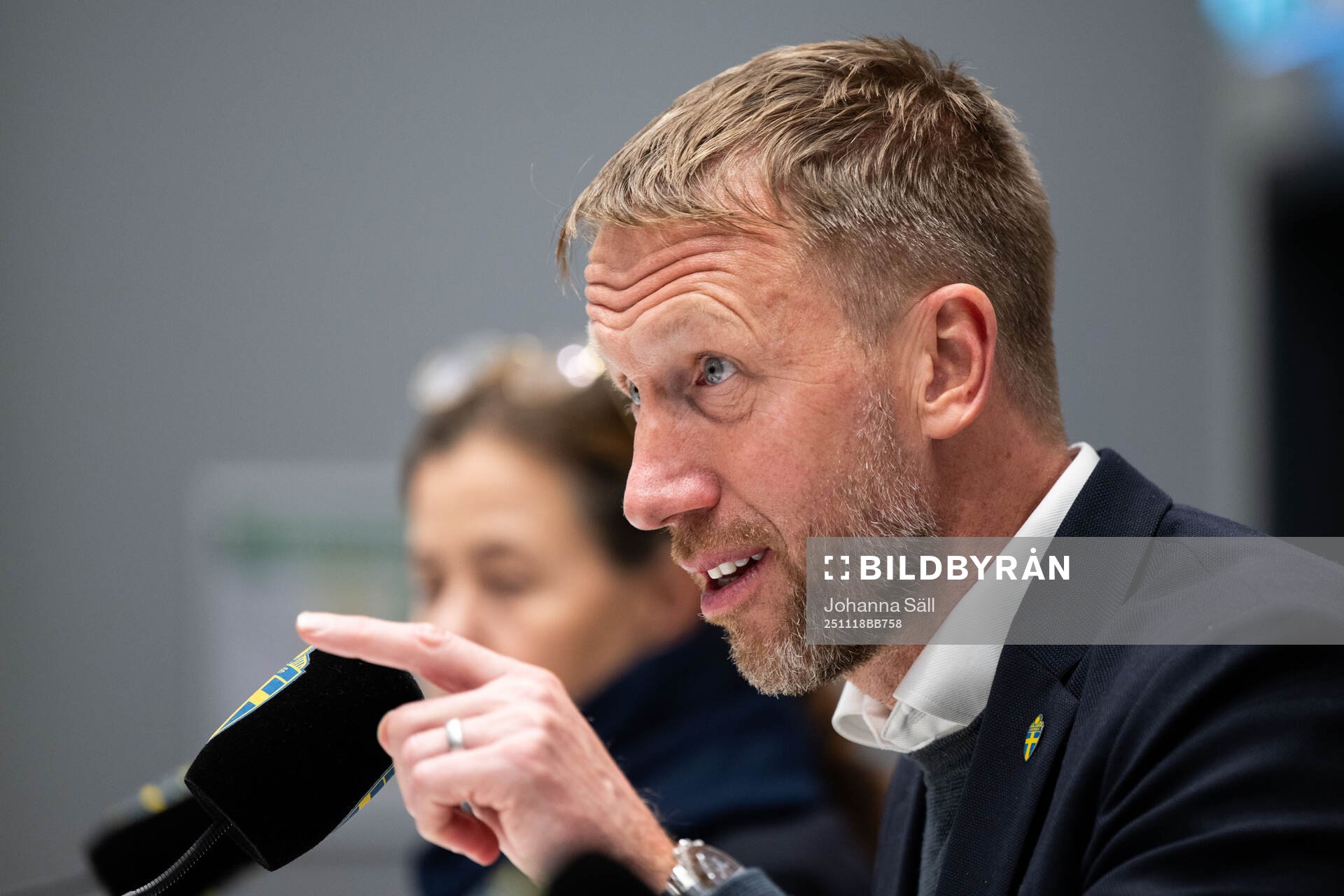 Head coach Graham Potter of Sweden at the press conference