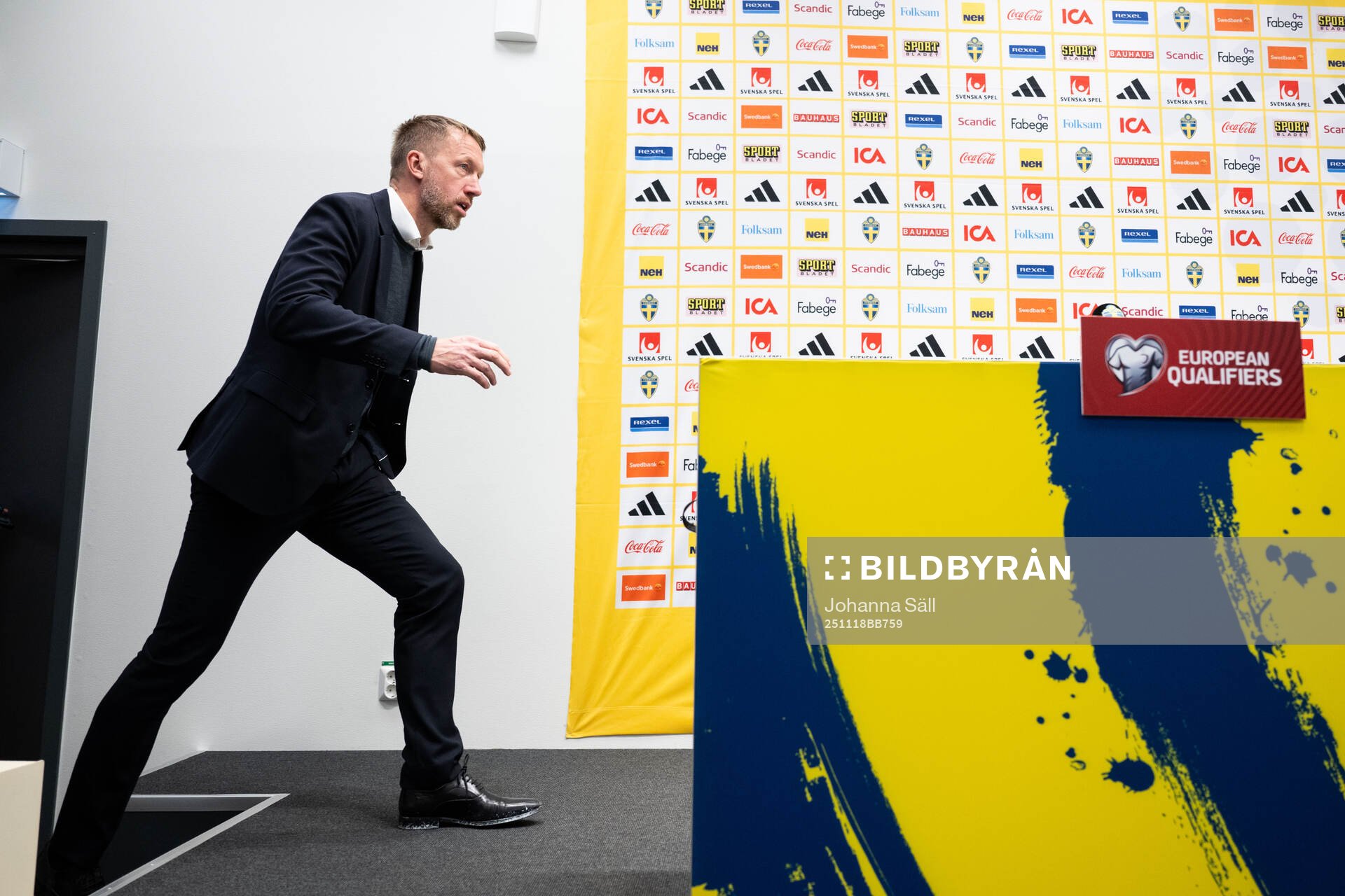 Head coach Graham Potter of Sweden at the press conference