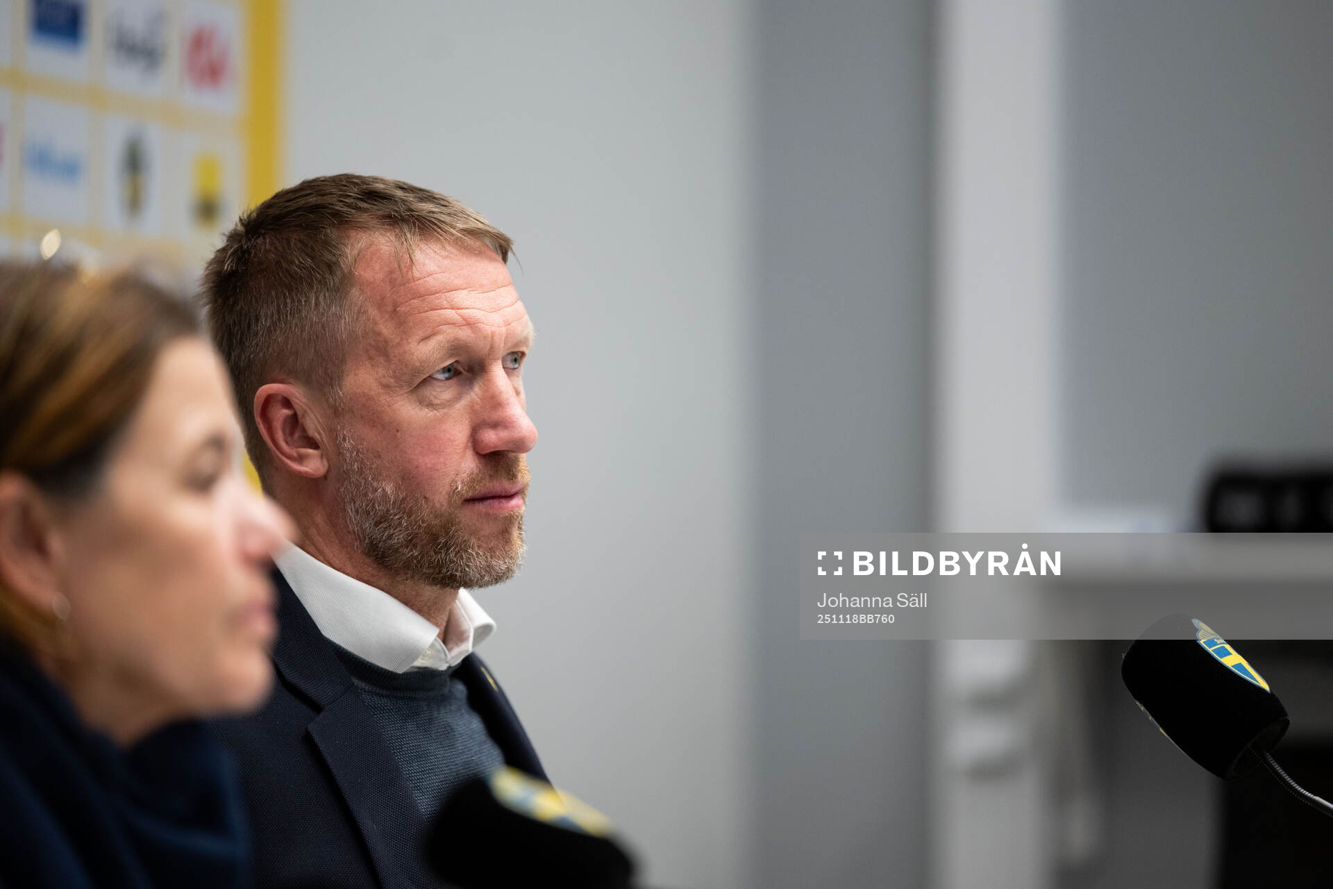 Head coach Graham Potter of Sweden at the press conference