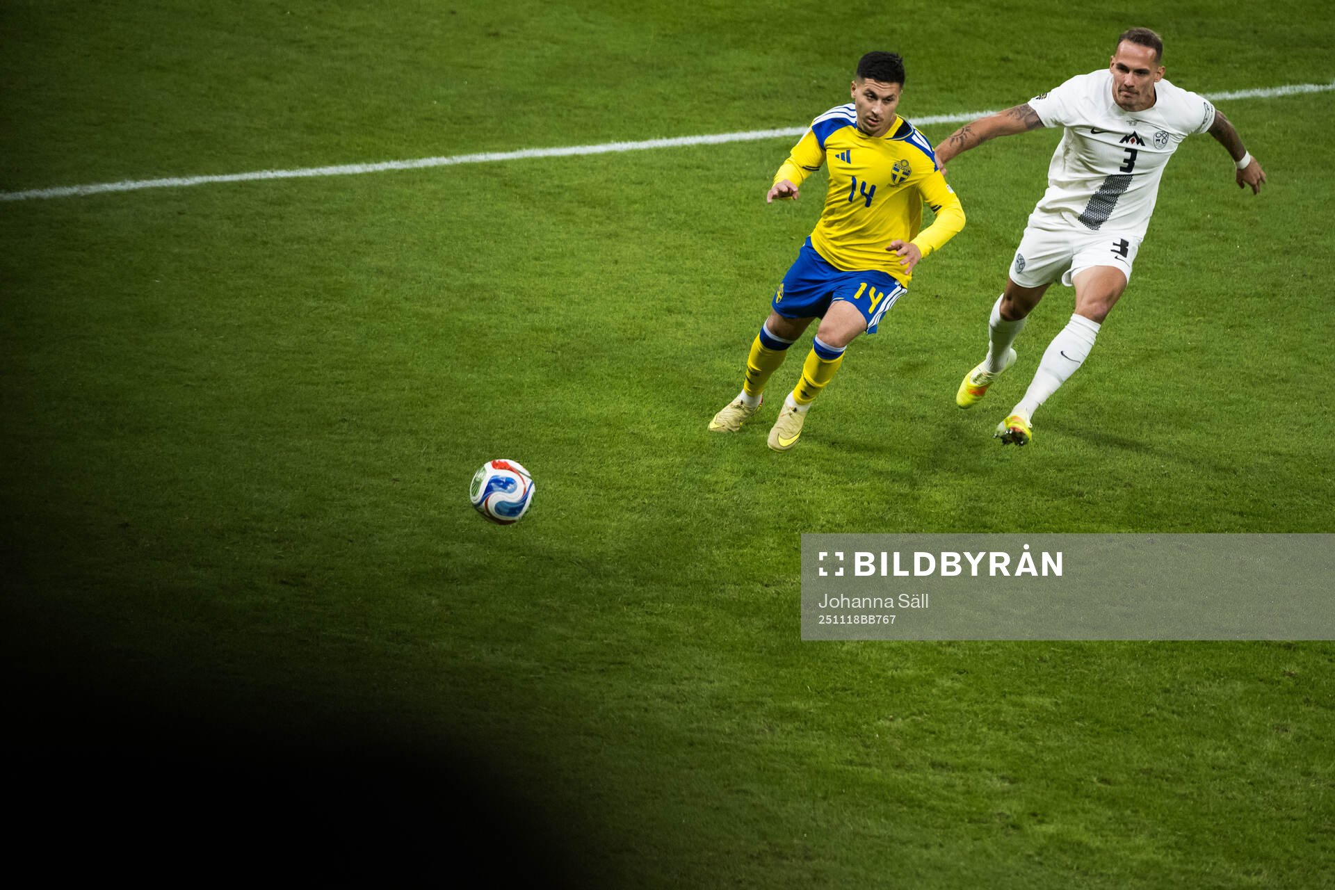 Roony Bardghji of Sweden and Jure Balkovec of Slovenia
