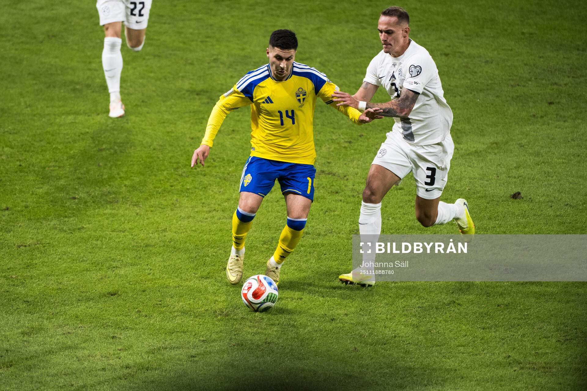 Roony Bardghji of Sweden and Jure Balkovec of Slovenia