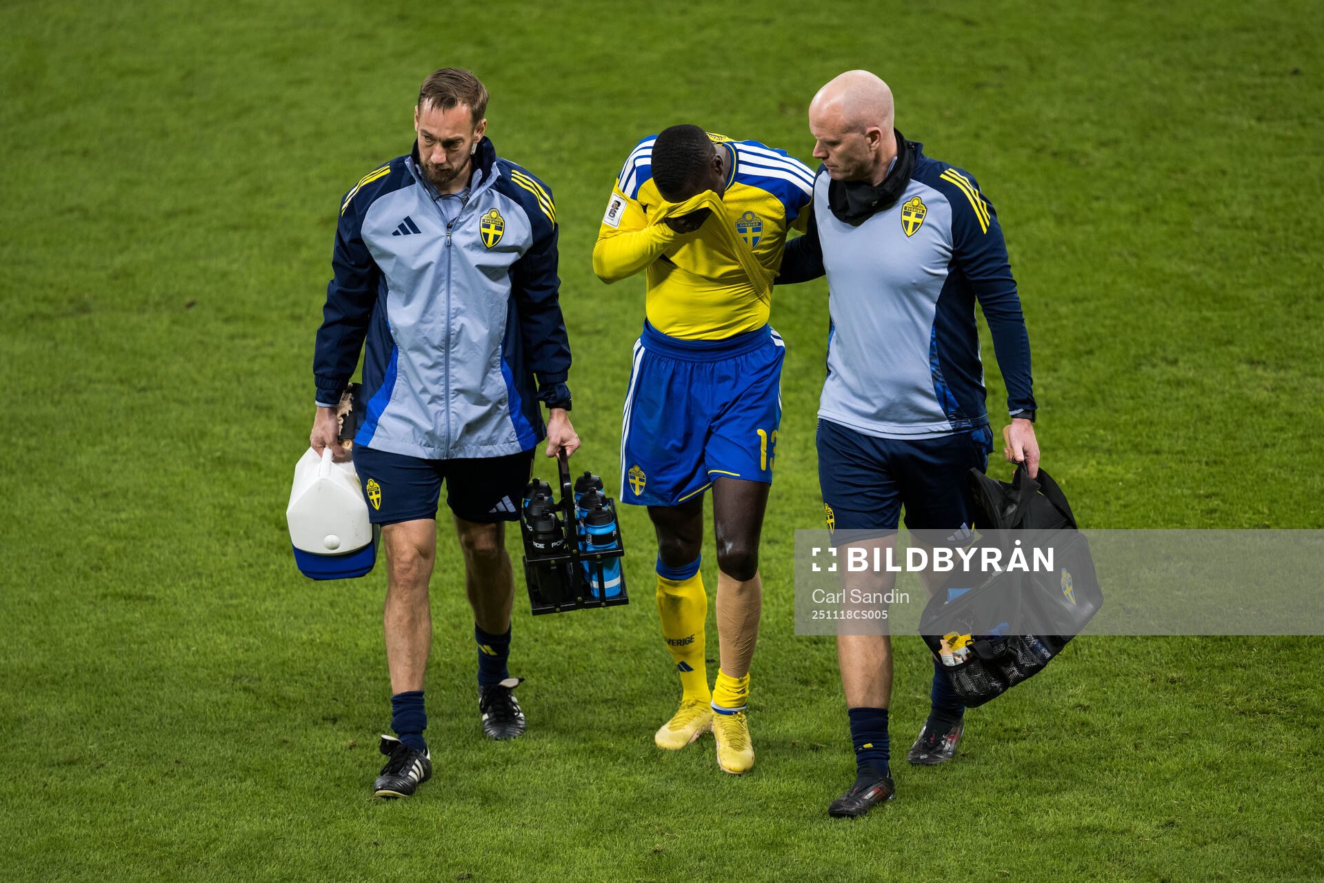 Ken Sema of Sweden leaves the pitch