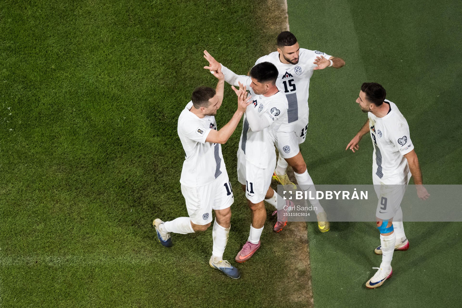 Timi Elsnik of Slovenia celebrates with Svit Seslar,