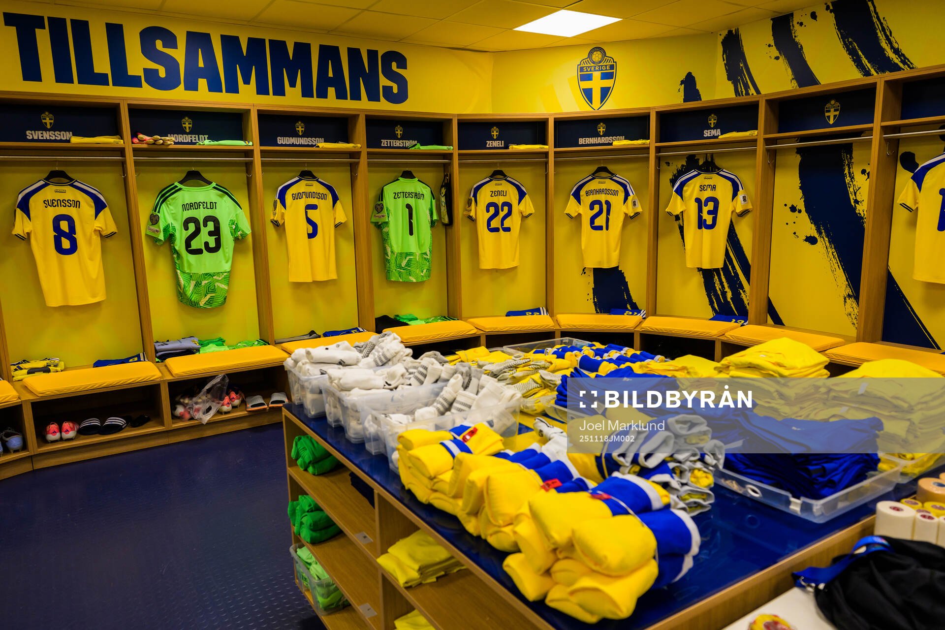 Jerseys of Daniel Svensson, goalkeeper Kristoffer