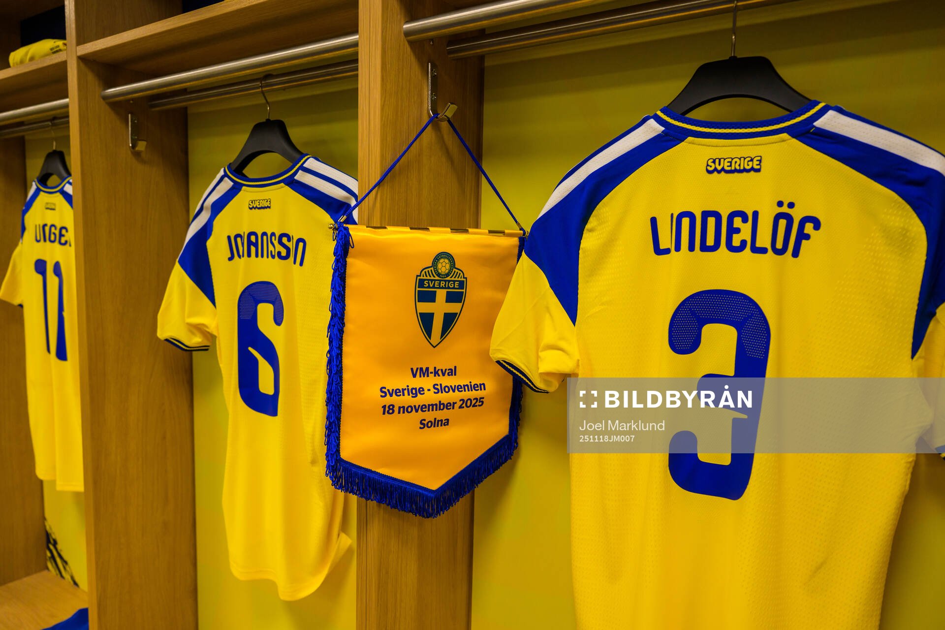 Jerseys of Herman Johansson and Victor Nilsson Lindelöf in