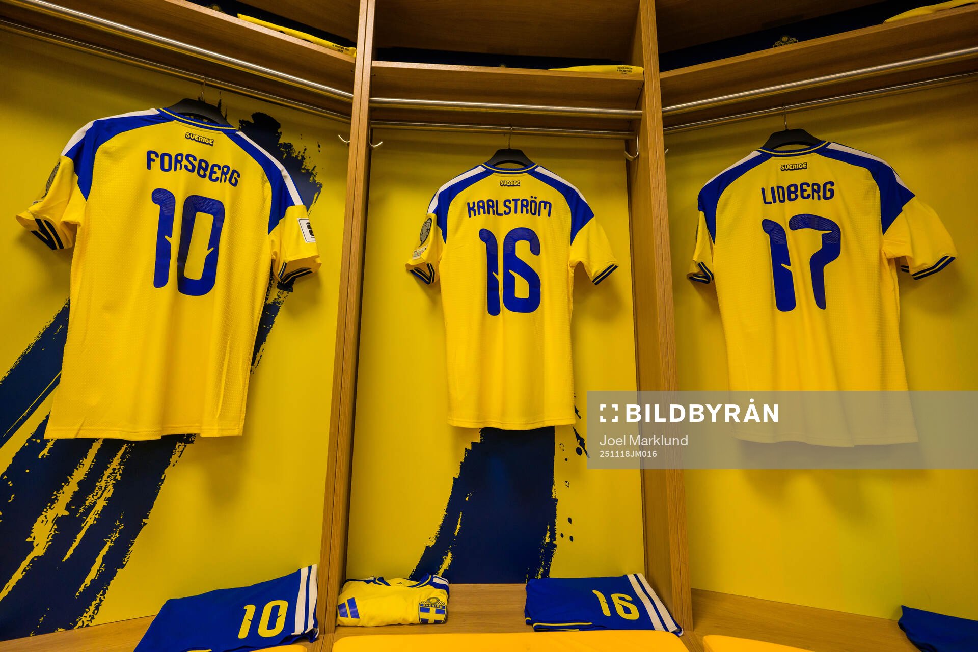 Jerseys of Emil Forsberg, Jesper Karlström and Isac