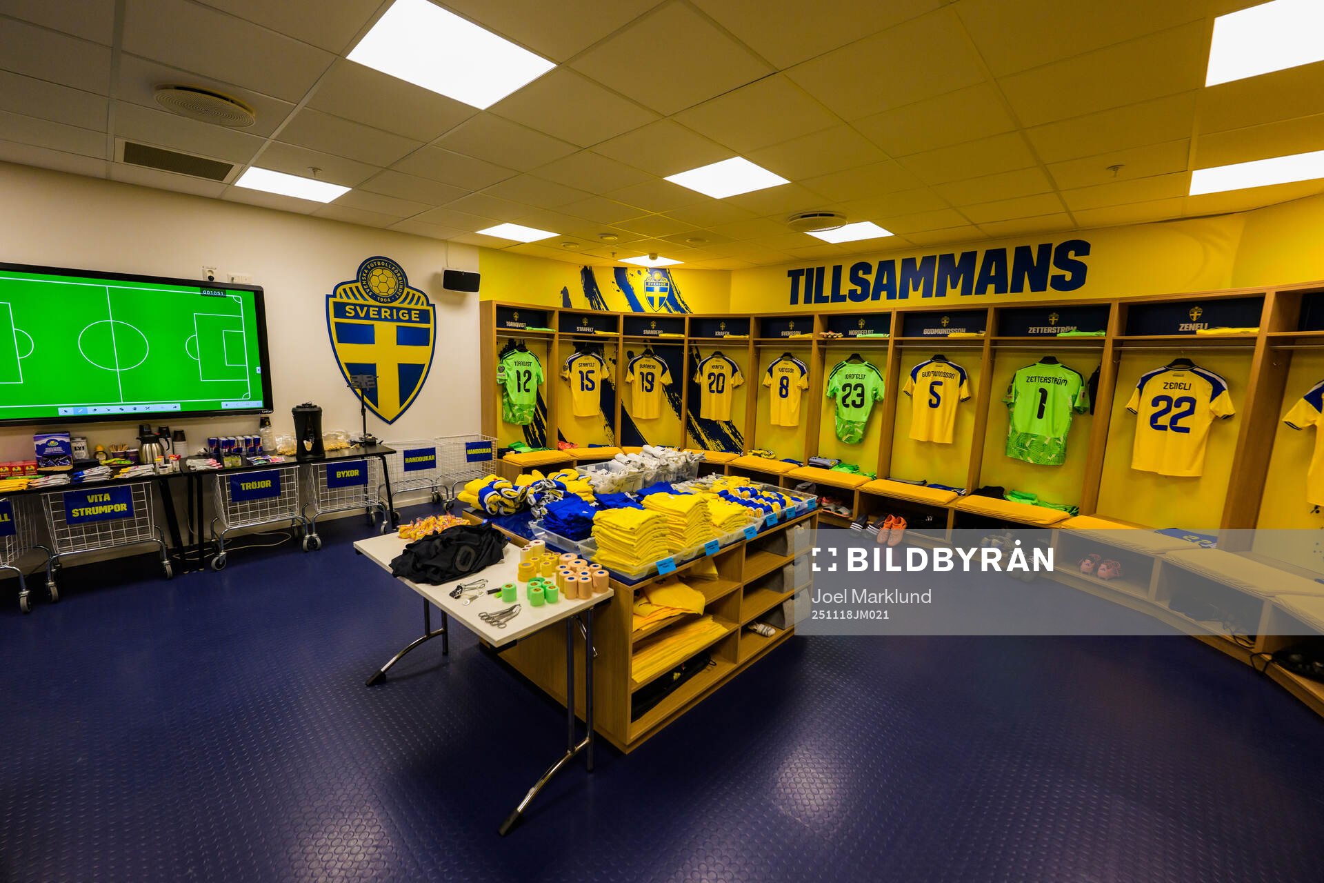 Jerseys of goalkeeper Viktor Johansson, Carl Starfelt,