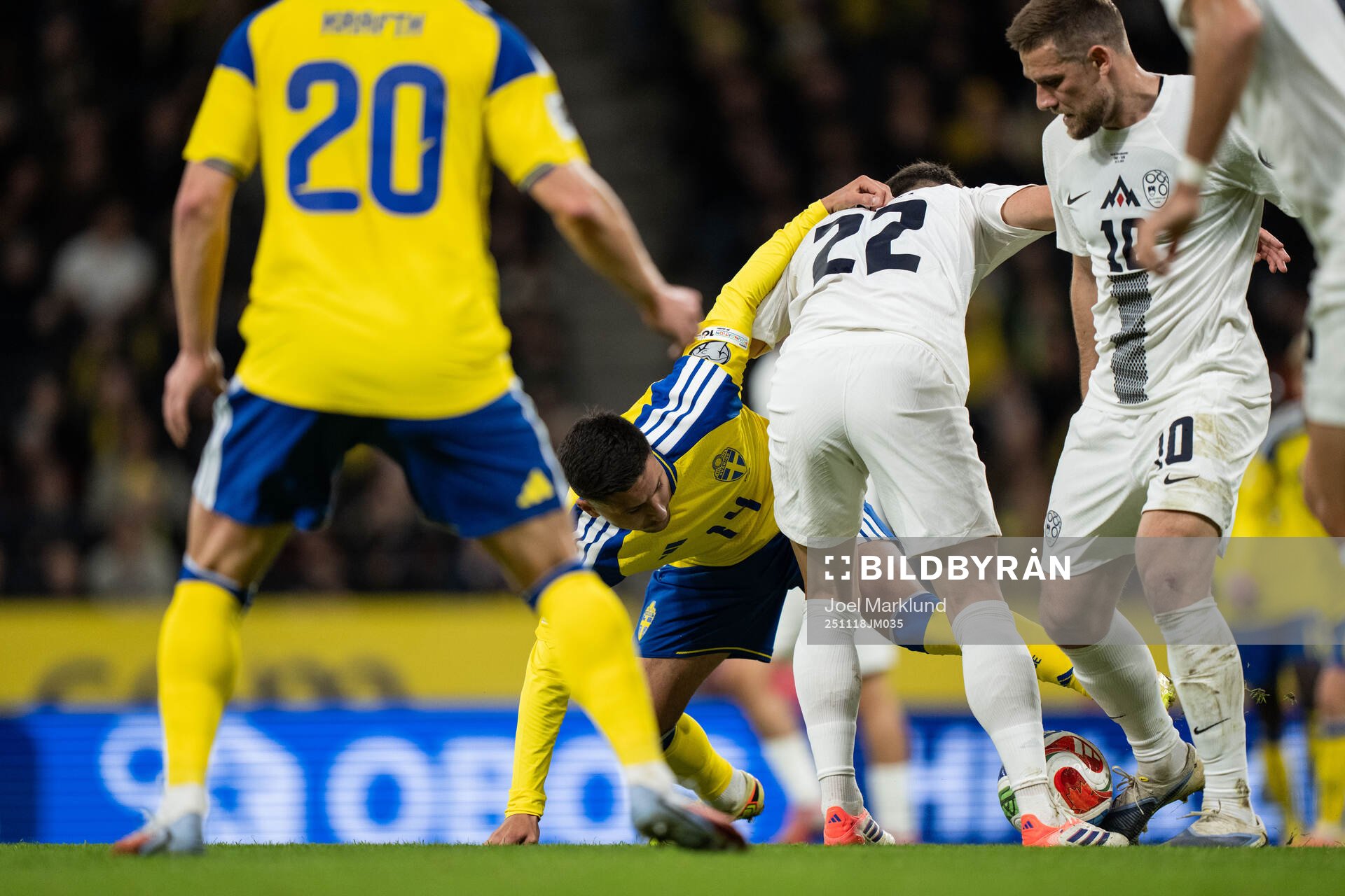 Roony Bardghji of Sweden against Adam Gnezda Cerin and Timi