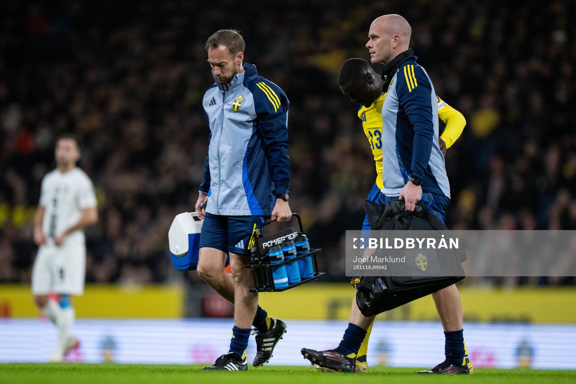 Ken Sema of Sweden leaves the pitch