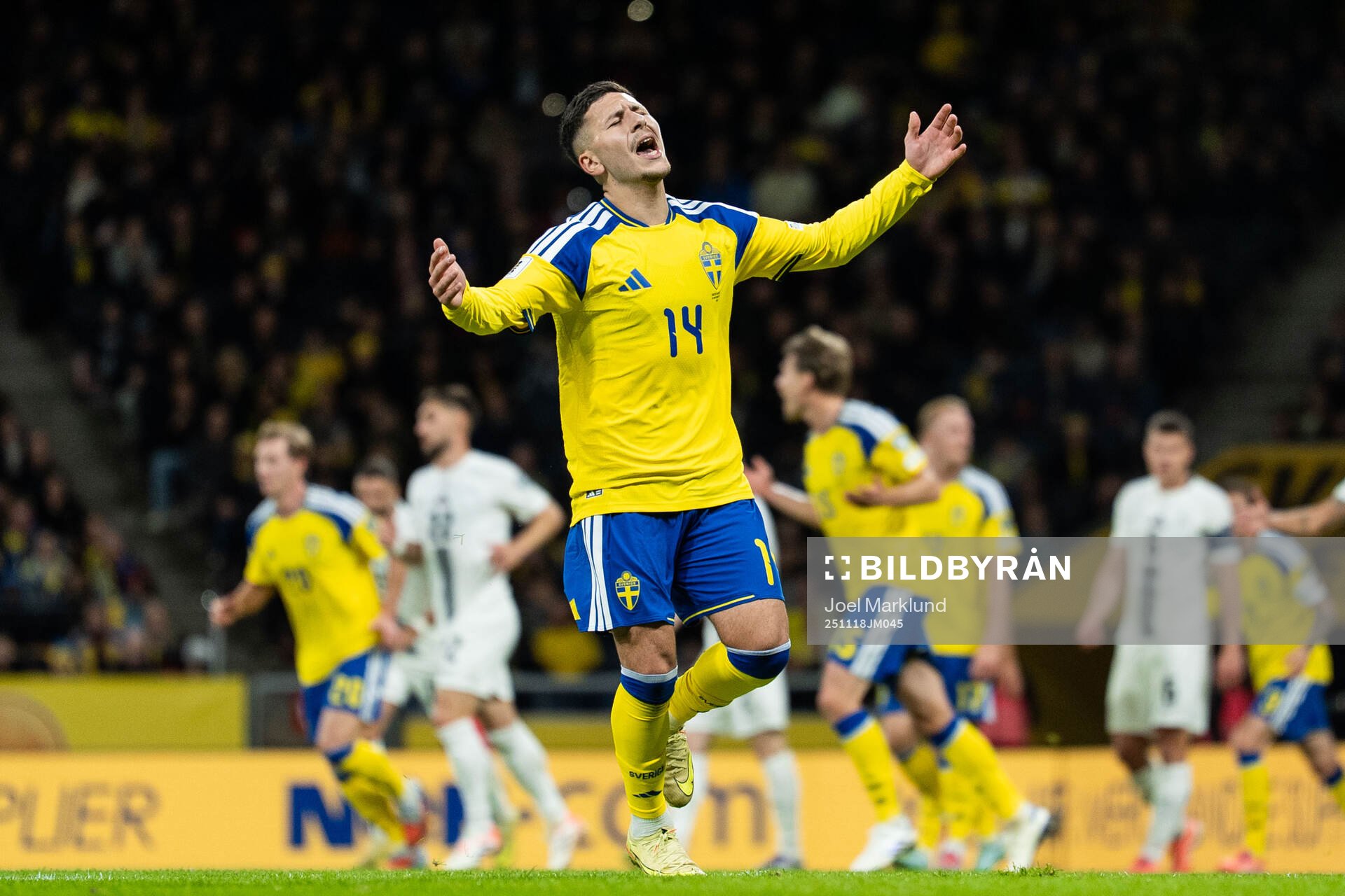 Roony Bardghji of Sweden looks dejected