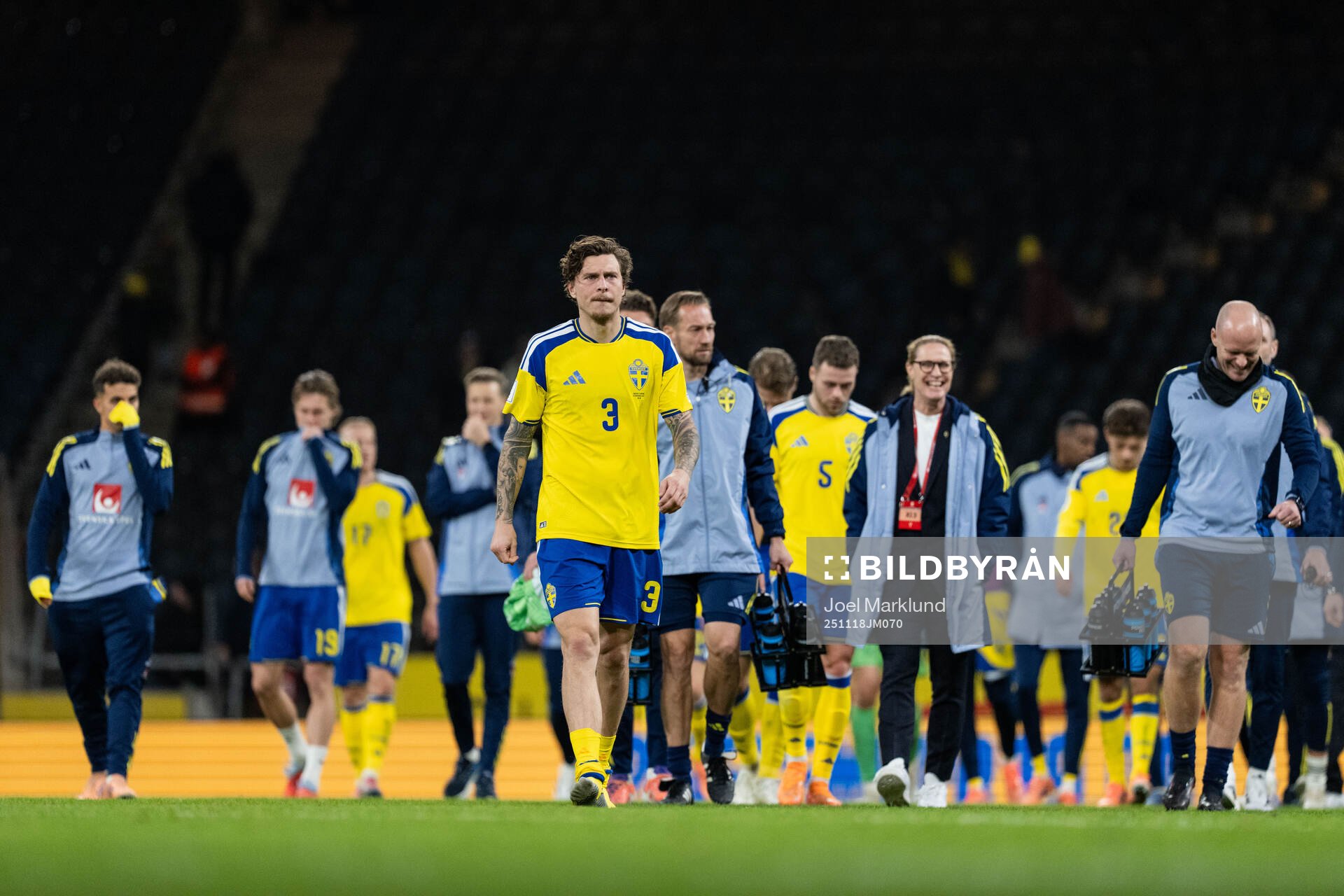 Victor Nilsson Lindelöf of Sweden looks dejected