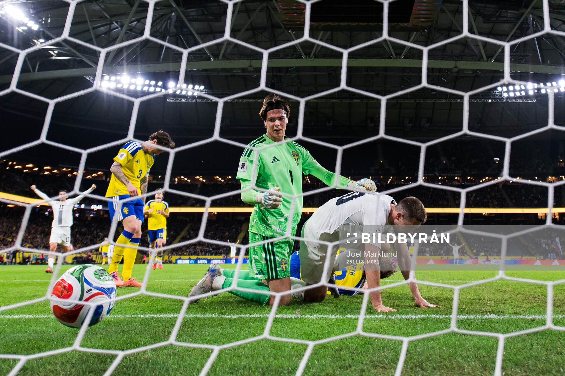 Goalkeeper Jacob Widell Zetterström of Sweden looks