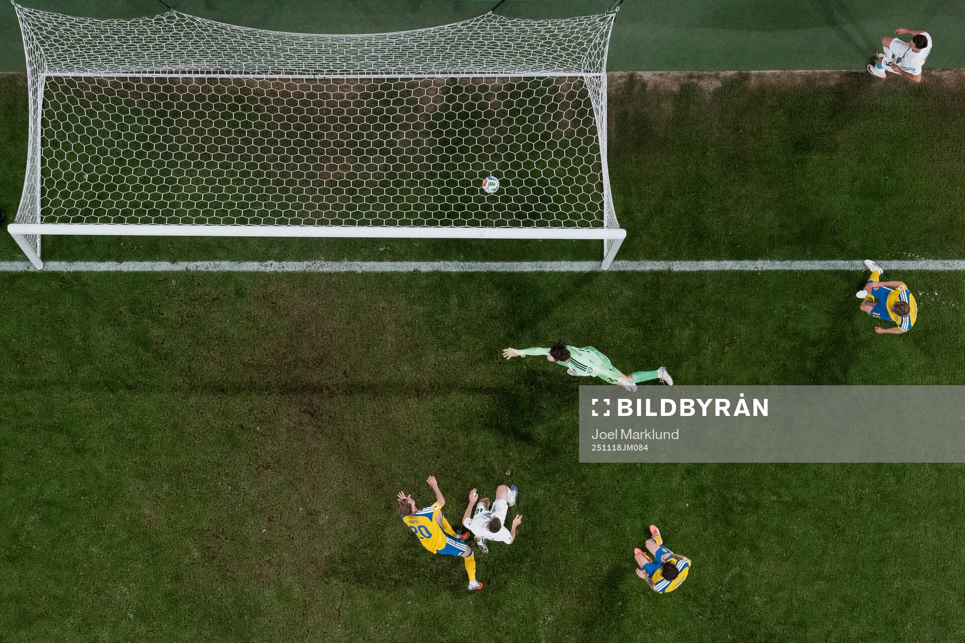 Timi Elsnik of Slovenia scores the 0-1 goal behind