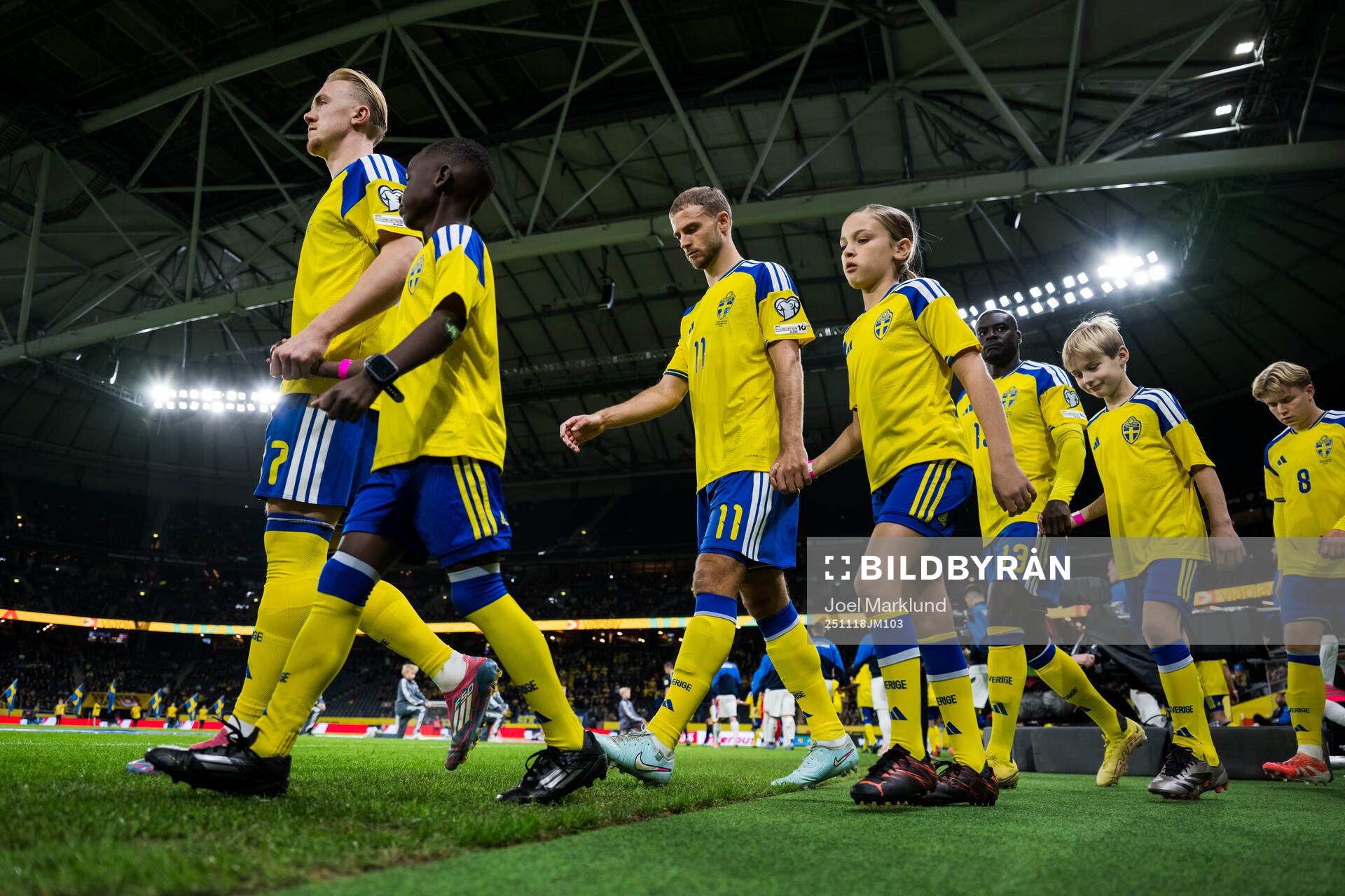 Isac Lidberg, Gustav Lundgren and Ken Sema of Sweden enter