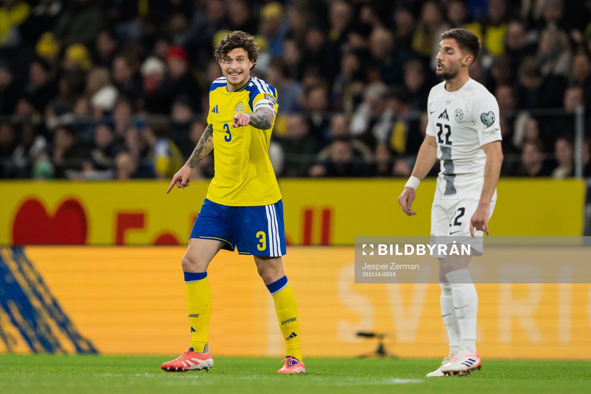 Victor Nilsson Lindelöf of Sweden reacts