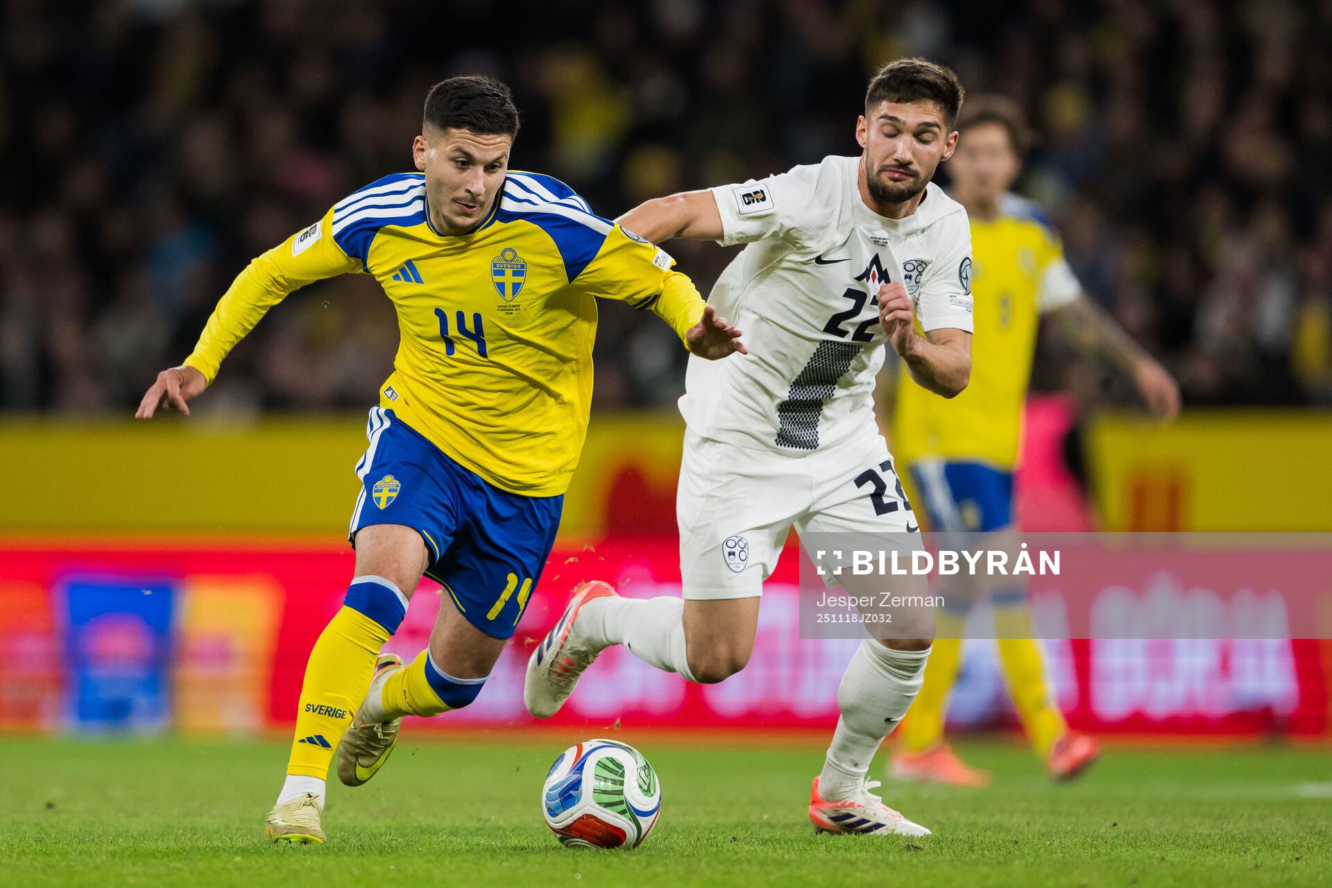 Roony Bardghji of Sweden and Adam Gnezda Cerin of Slovenia
