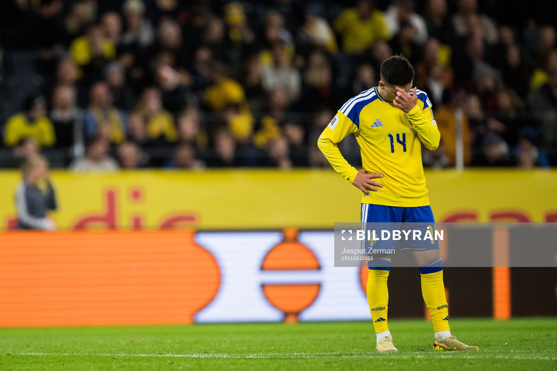 Roony Bardghji of Sweden looks dejected