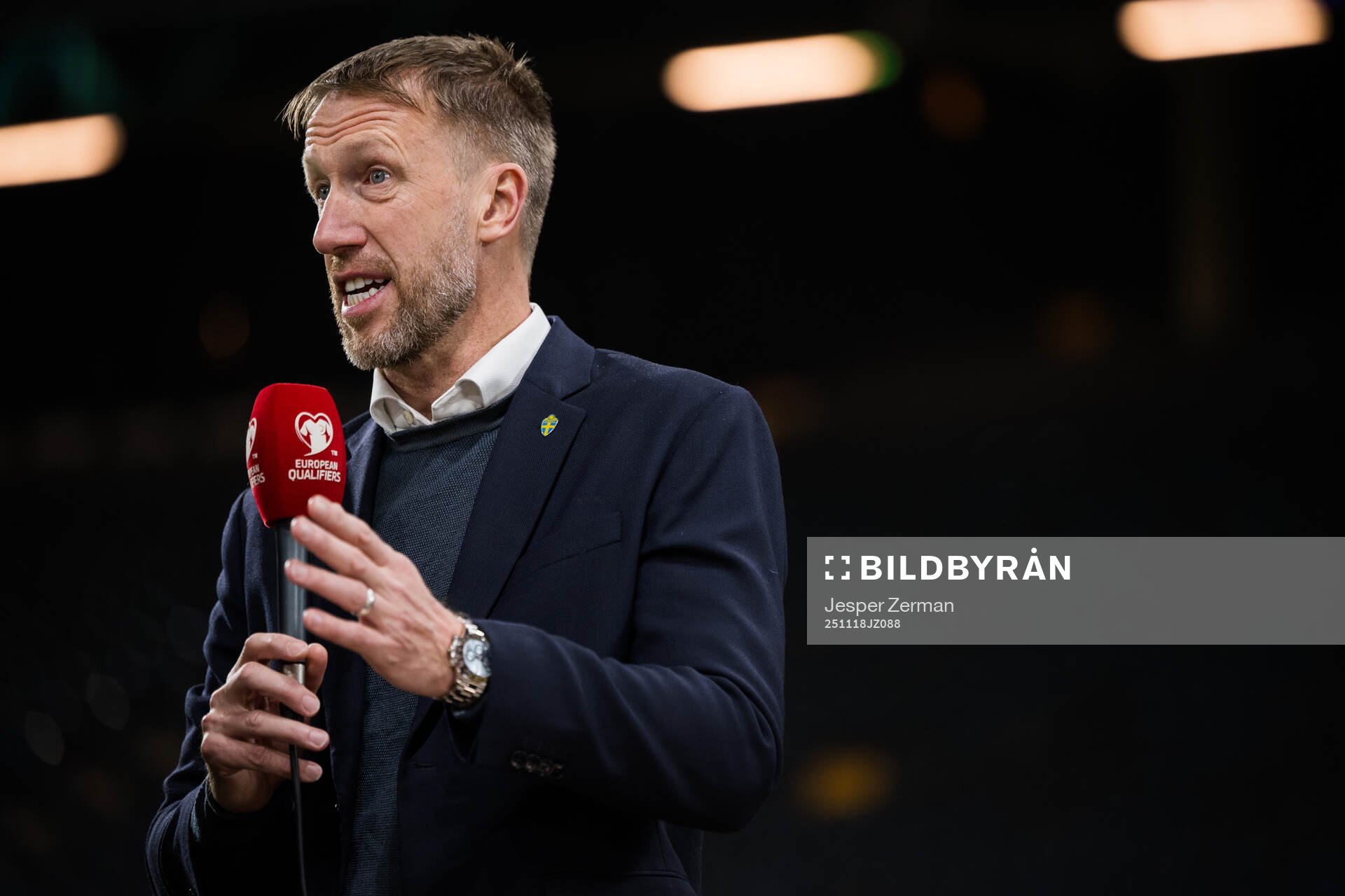 Head coach Graham Potter of Sweden in Viaplays’ studio