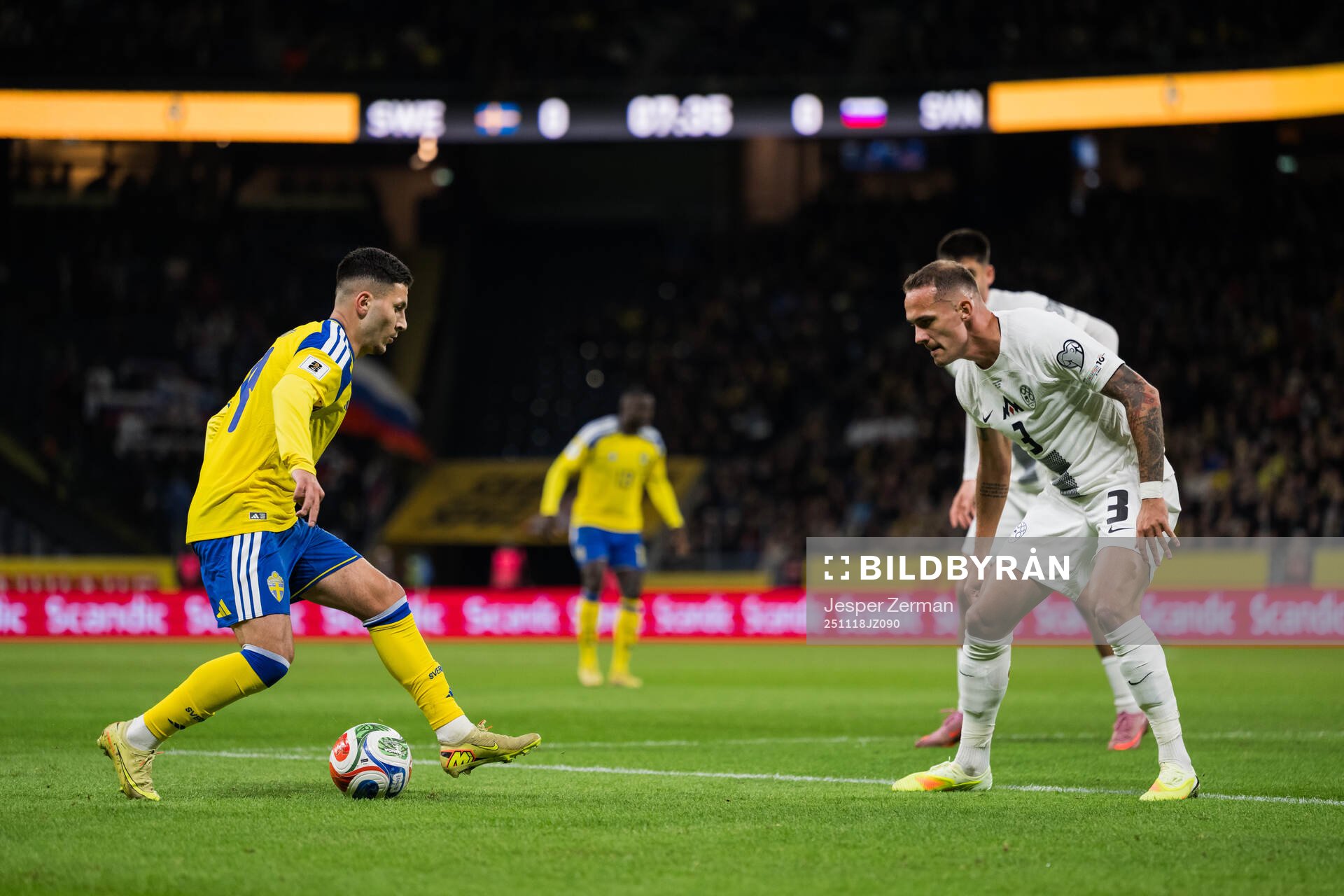 Roony Bardghji of Sweden and Jure Balkovec of Slovenia